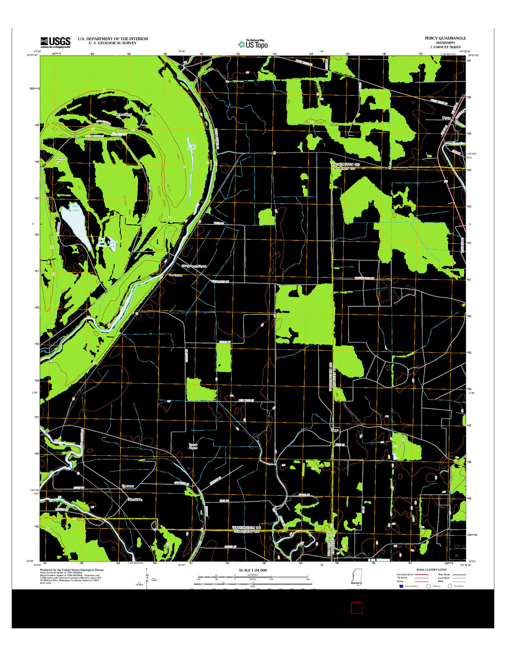 USGS US TOPO 7.5-MINUTE MAP FOR PERCY, MS 2012