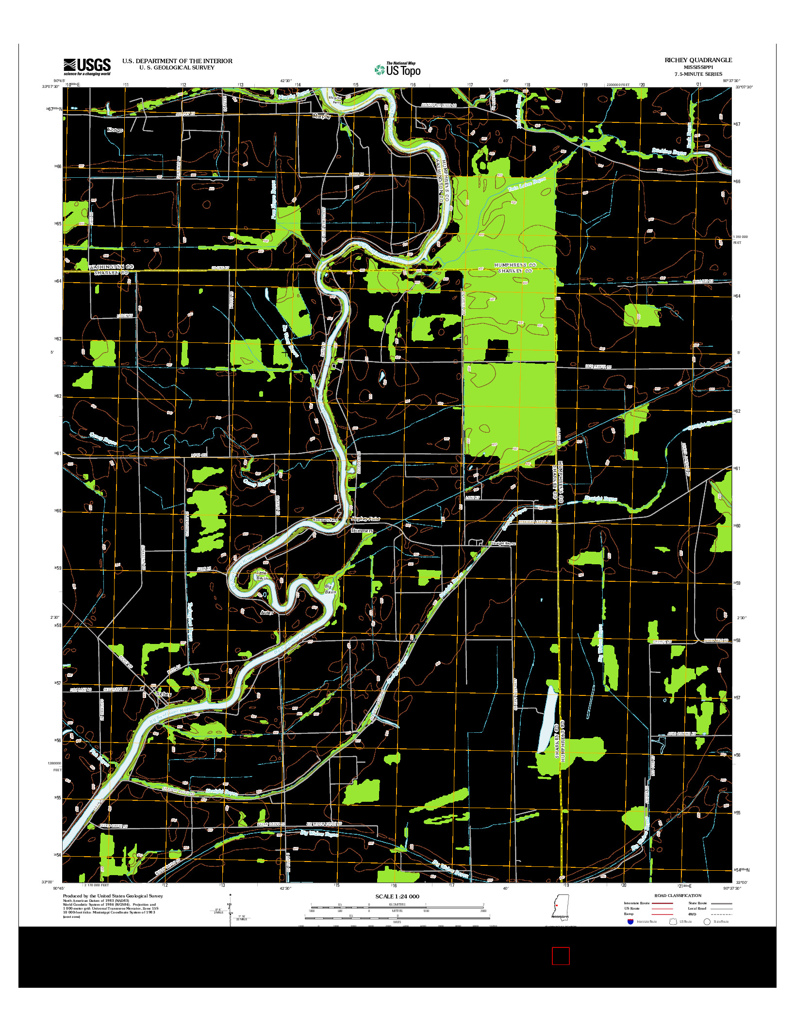 USGS US TOPO 7.5-MINUTE MAP FOR RICHEY, MS 2012