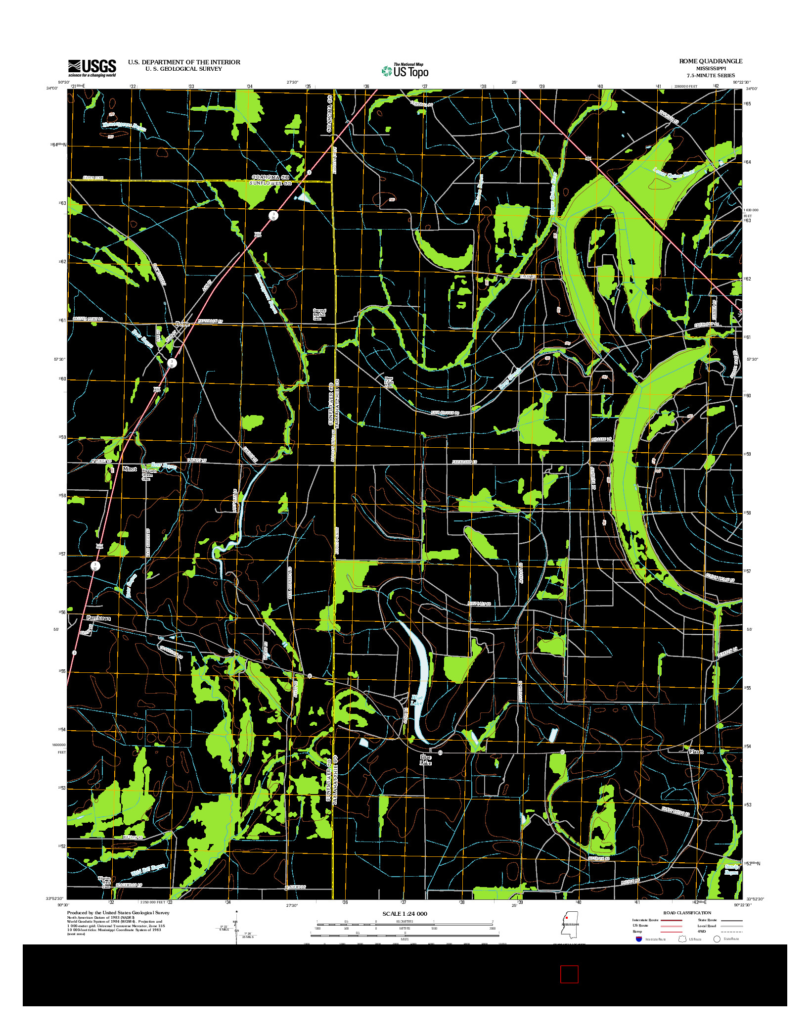 USGS US TOPO 7.5-MINUTE MAP FOR ROME, MS 2012