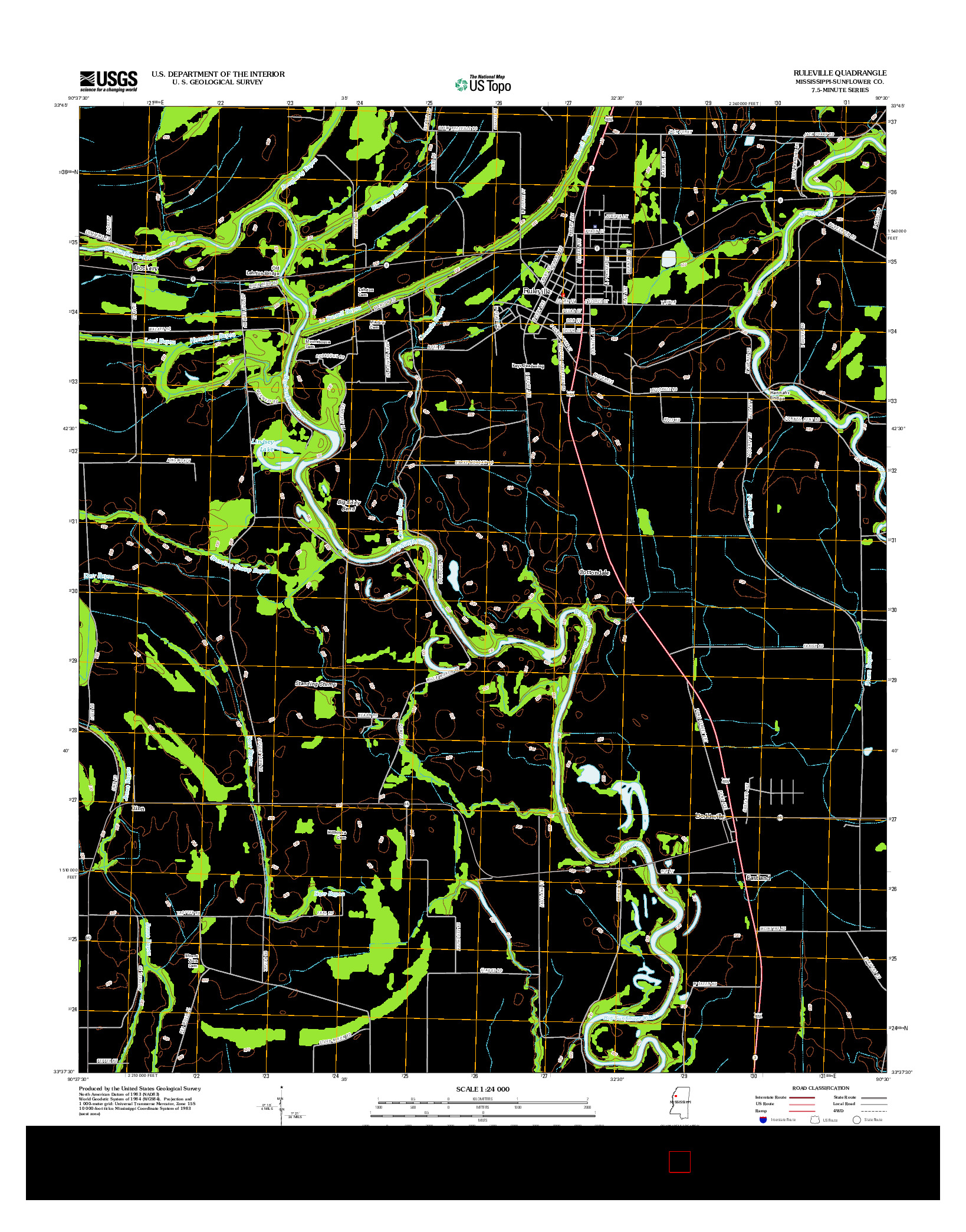 USGS US TOPO 7.5-MINUTE MAP FOR RULEVILLE, MS 2012