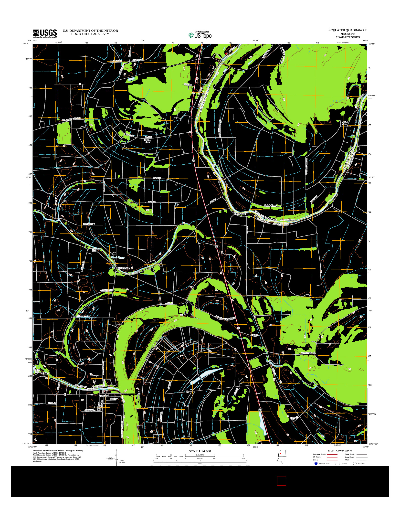 USGS US TOPO 7.5-MINUTE MAP FOR SCHLATER, MS 2012