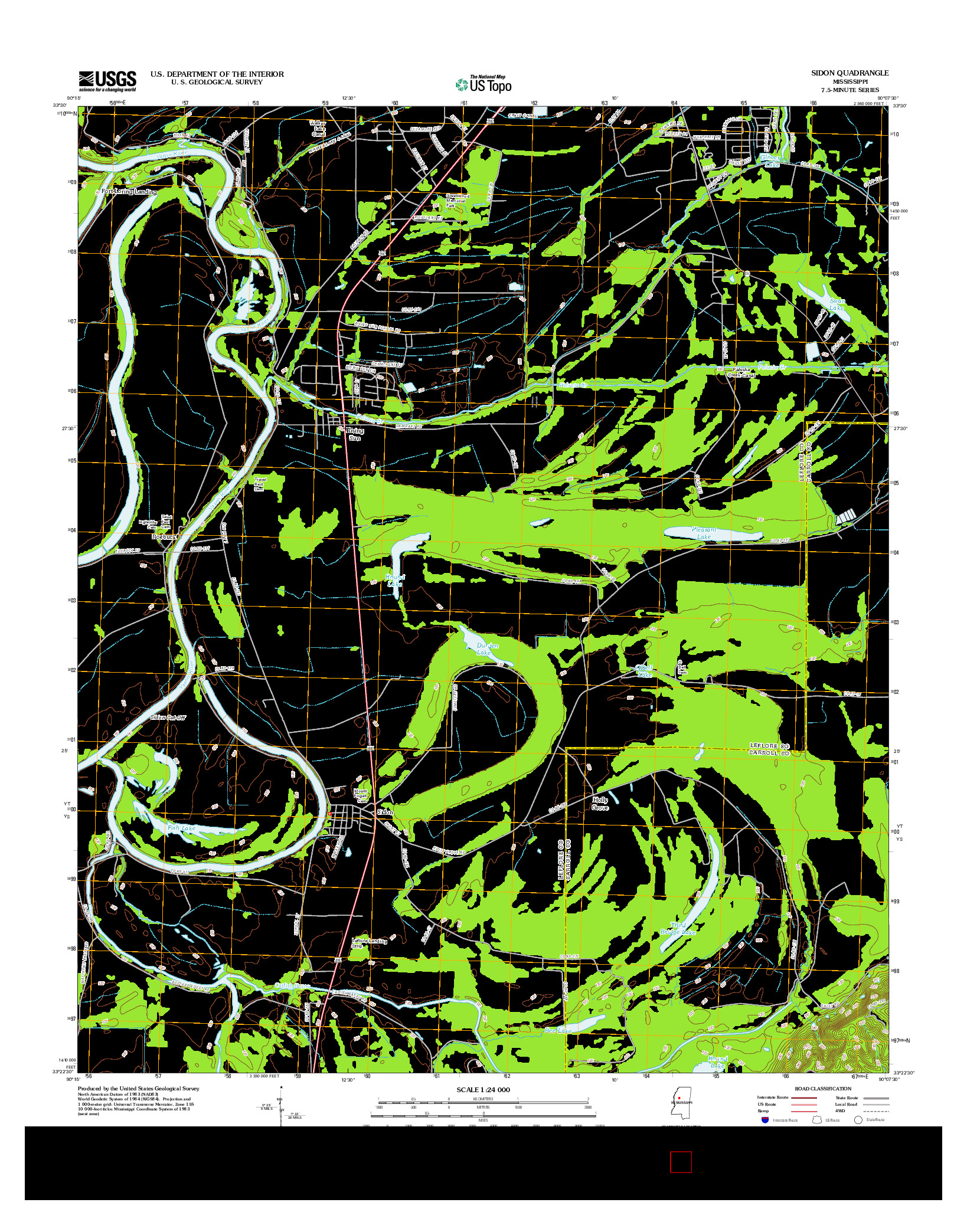 USGS US TOPO 7.5-MINUTE MAP FOR SIDON, MS 2012