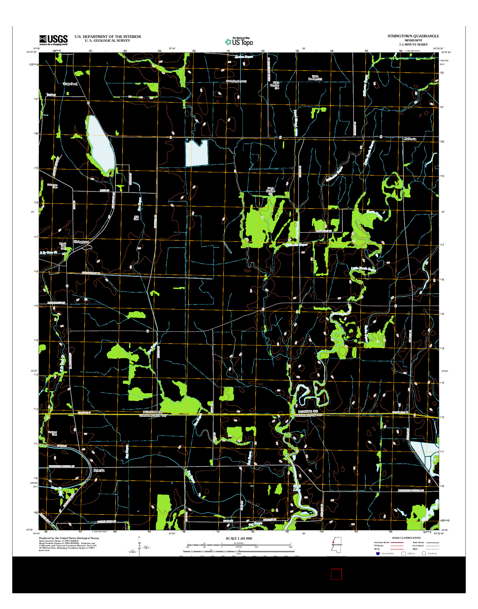 USGS US TOPO 7.5-MINUTE MAP FOR STRINGTOWN, MS 2012