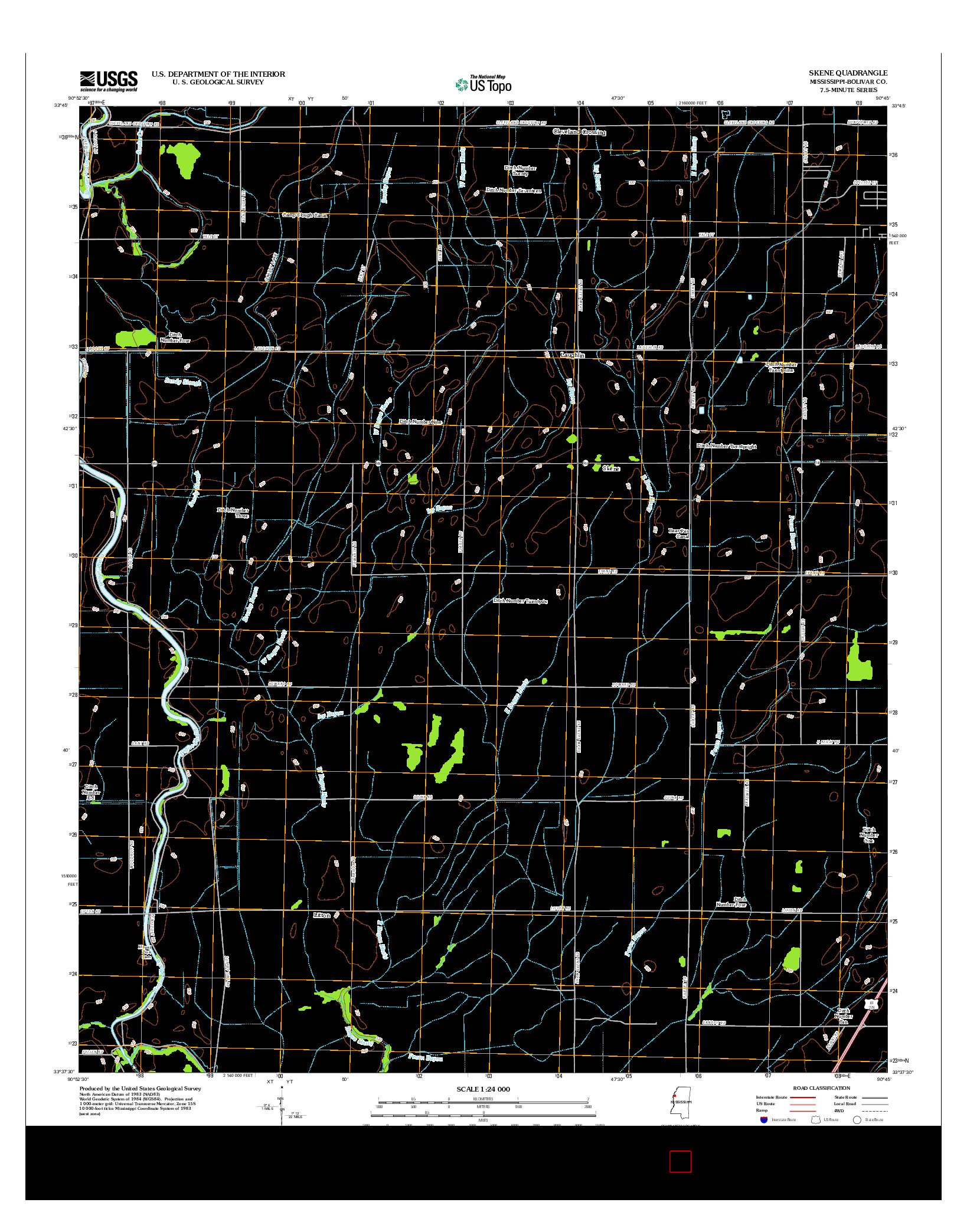 USGS US TOPO 7.5-MINUTE MAP FOR SKENE, MS 2012