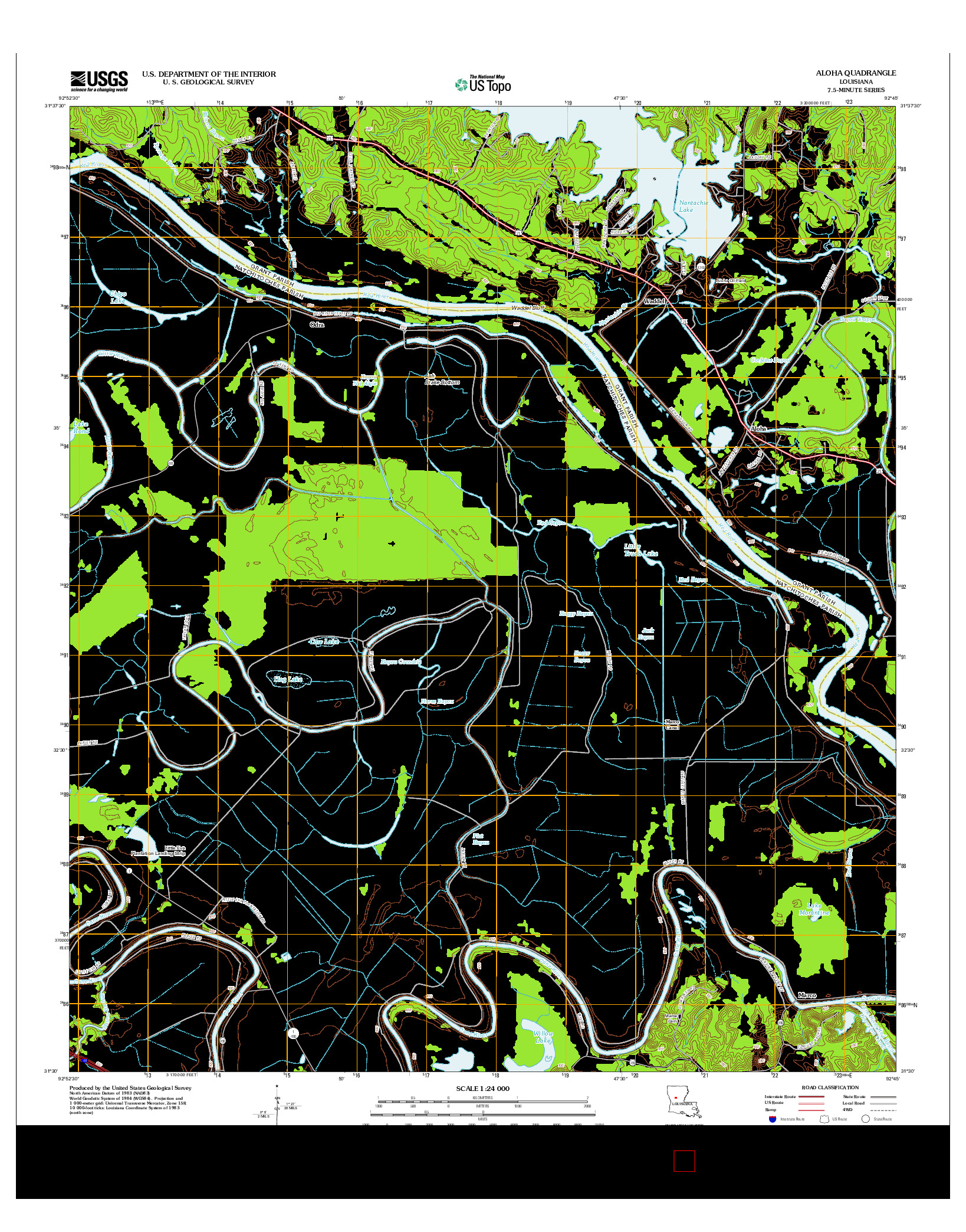 USGS US TOPO 7.5-MINUTE MAP FOR ALOHA, LA 2012