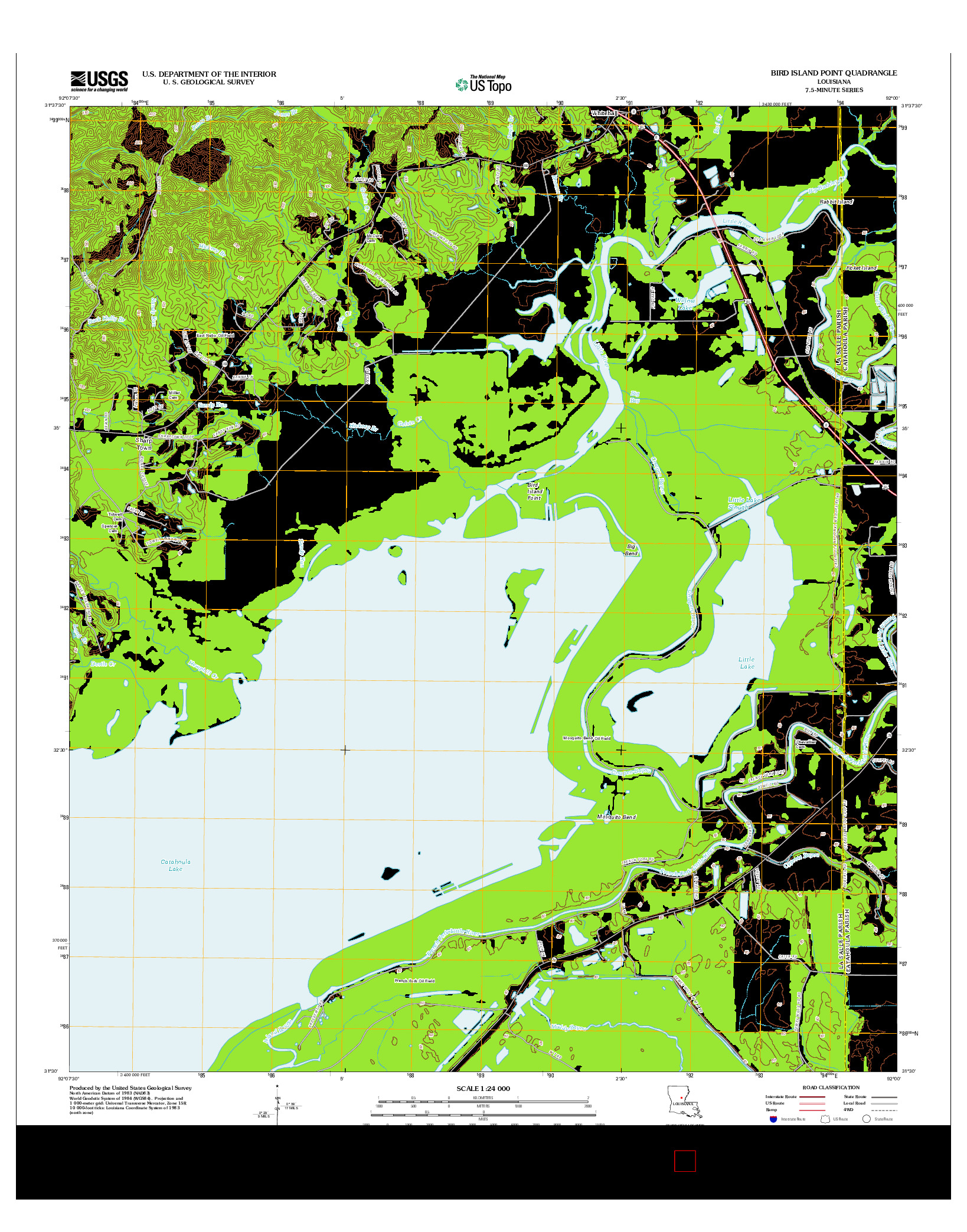USGS US TOPO 7.5-MINUTE MAP FOR BIRD ISLAND POINT, LA 2012