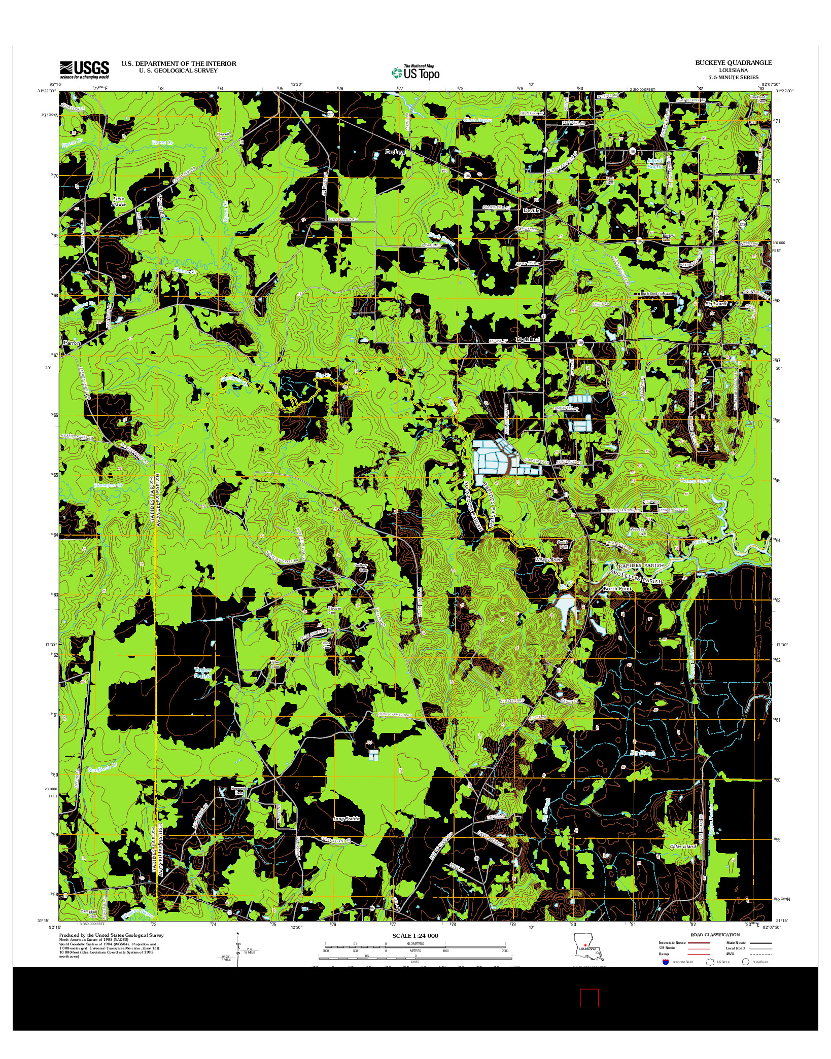 USGS US TOPO 7.5-MINUTE MAP FOR BUCKEYE, LA 2012