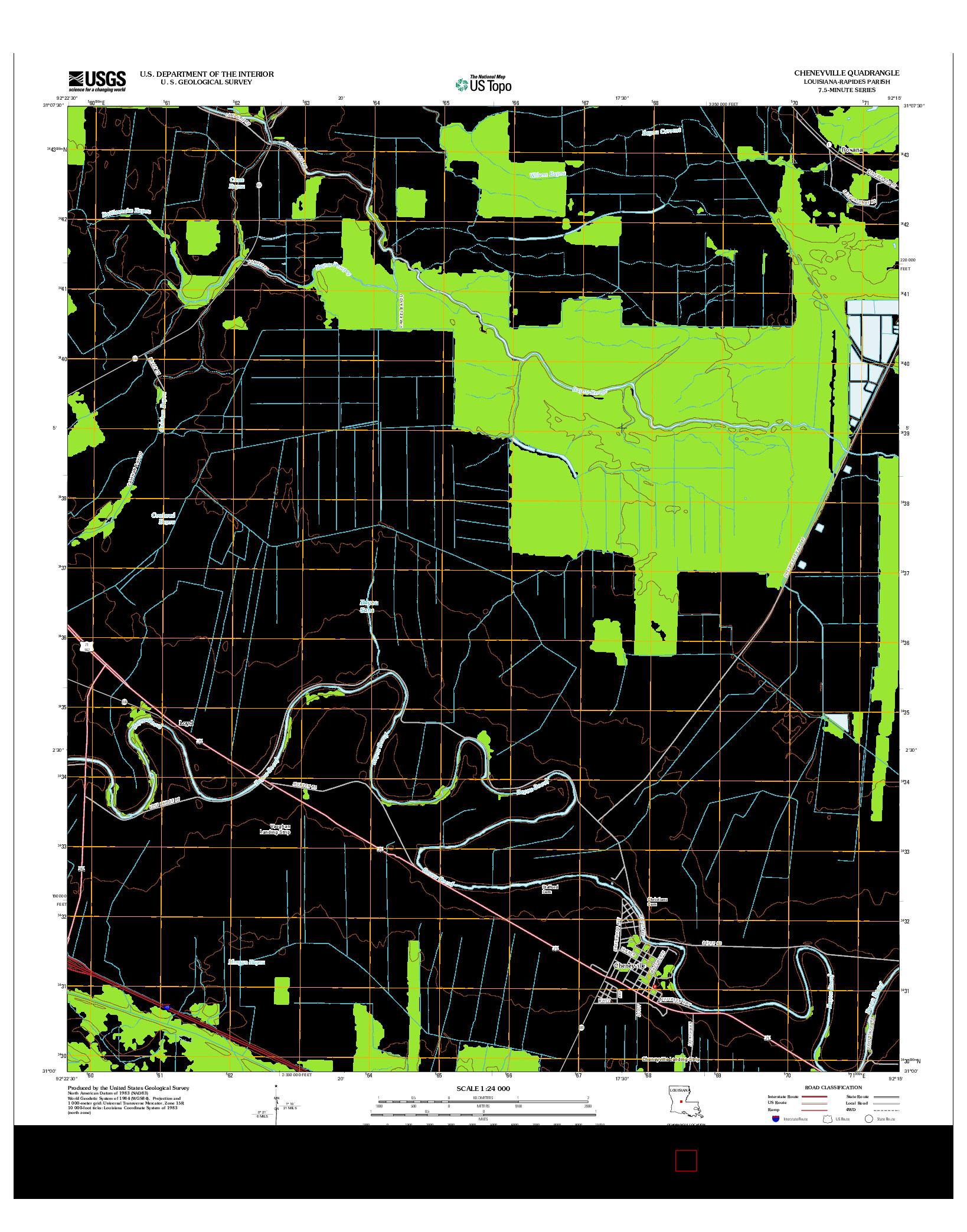 USGS US TOPO 7.5-MINUTE MAP FOR CHENEYVILLE, LA 2012