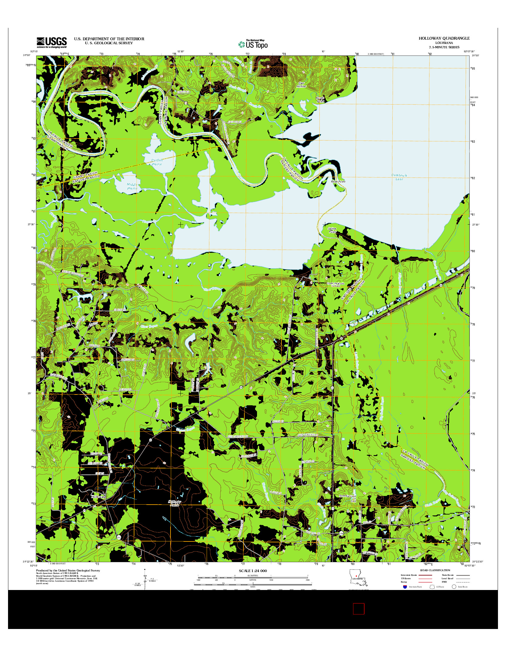 USGS US TOPO 7.5-MINUTE MAP FOR HOLLOWAY, LA 2012