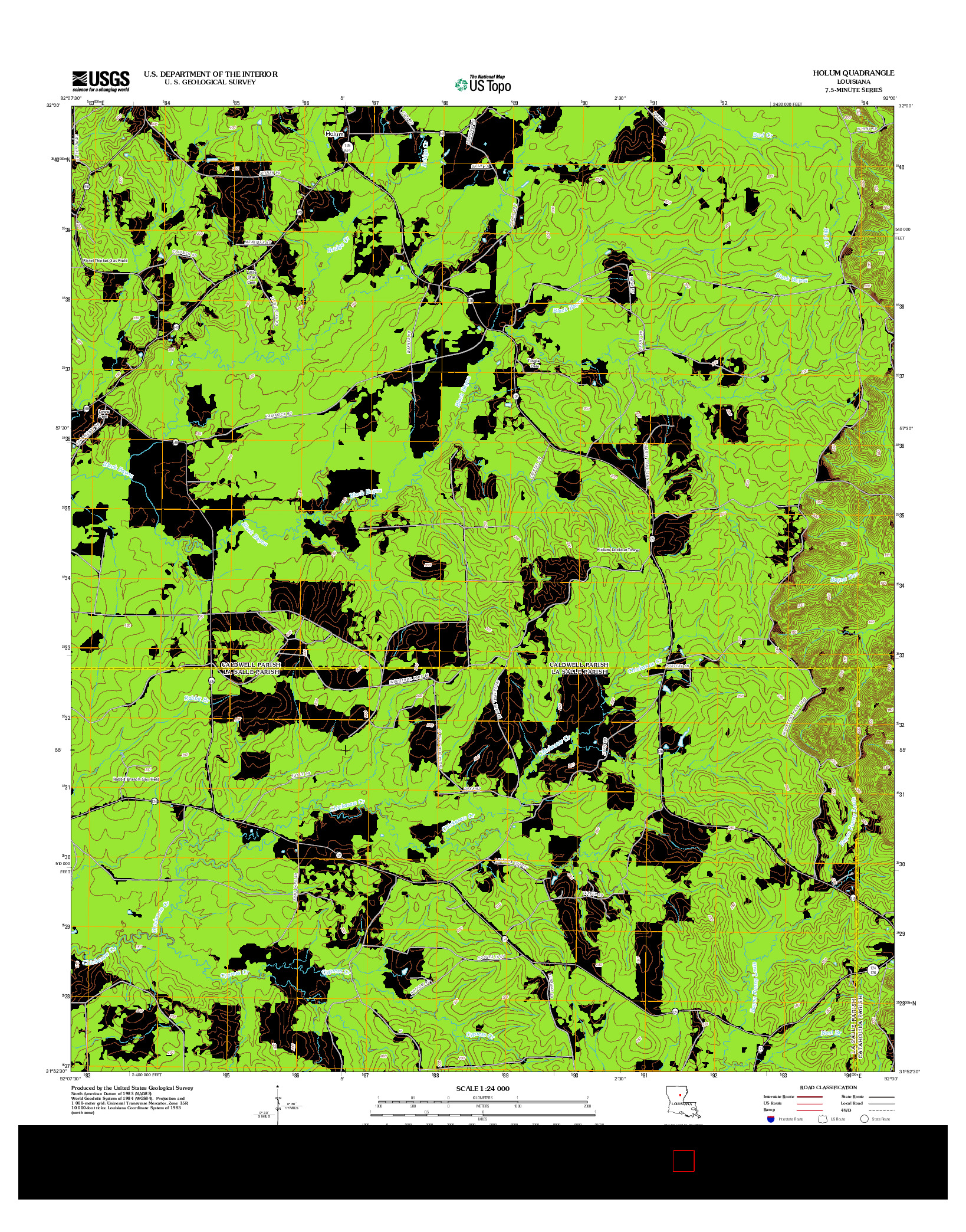 USGS US TOPO 7.5-MINUTE MAP FOR HOLUM, LA 2012