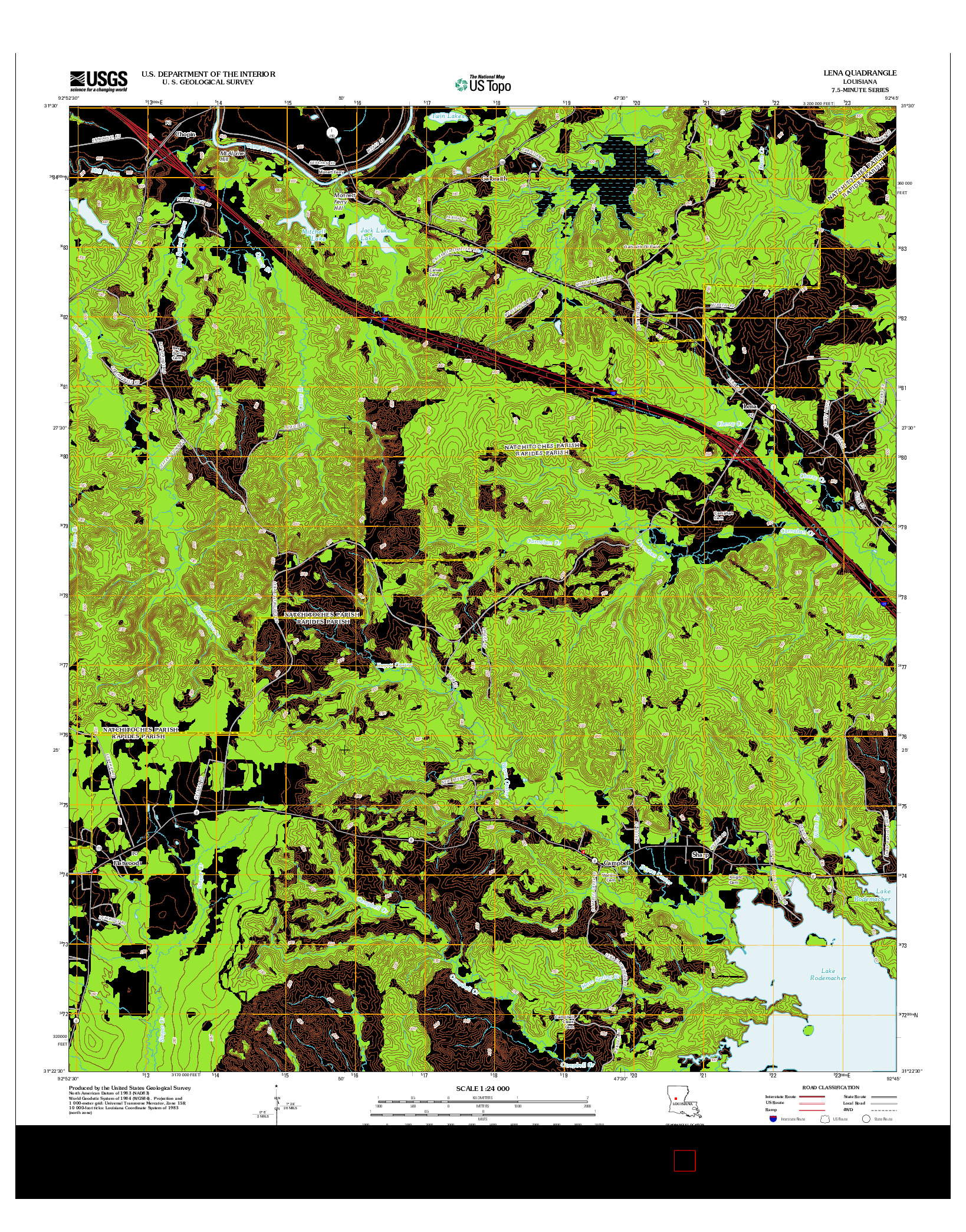 USGS US TOPO 7.5-MINUTE MAP FOR LENA, LA 2012