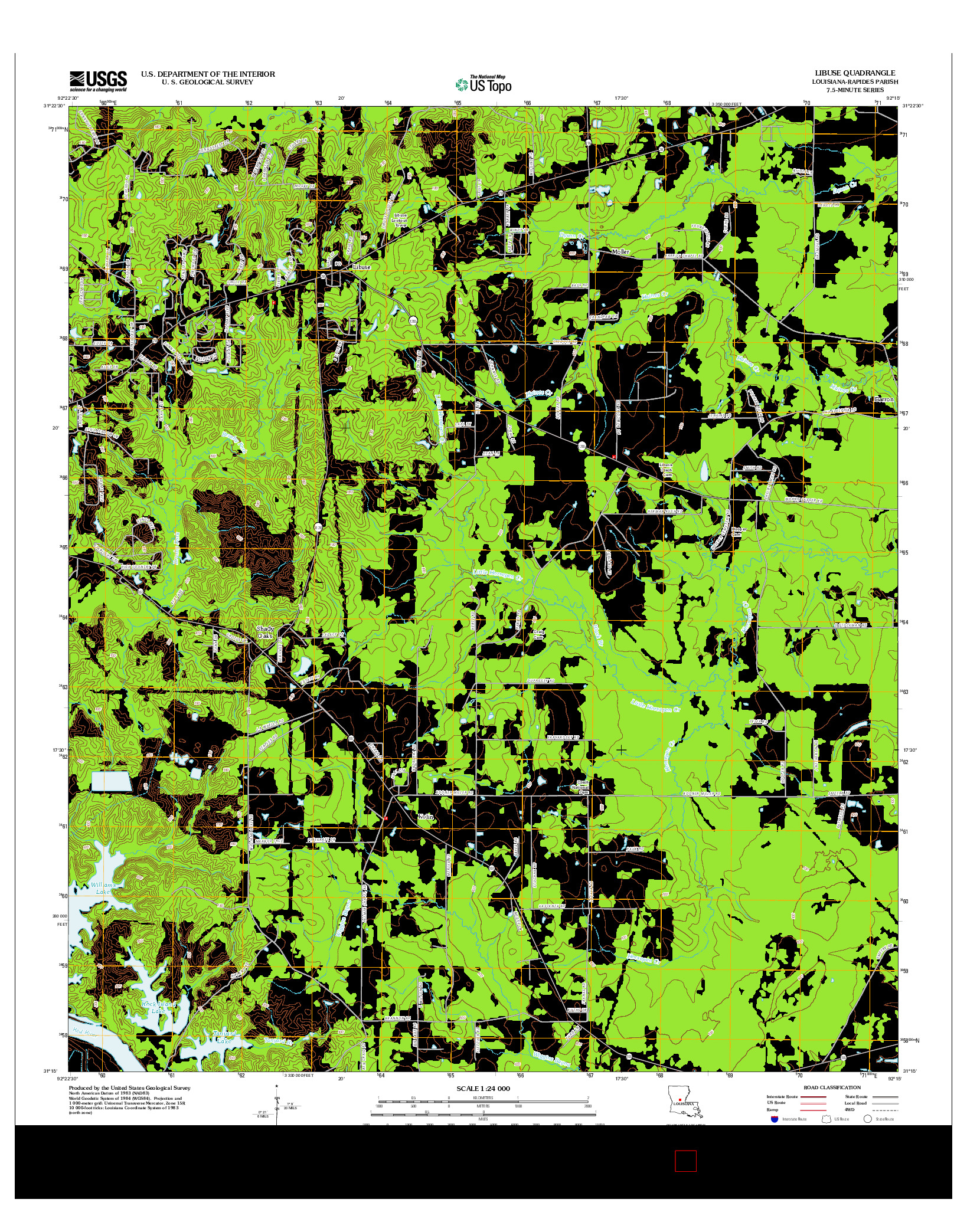 USGS US TOPO 7.5-MINUTE MAP FOR LIBUSE, LA 2012