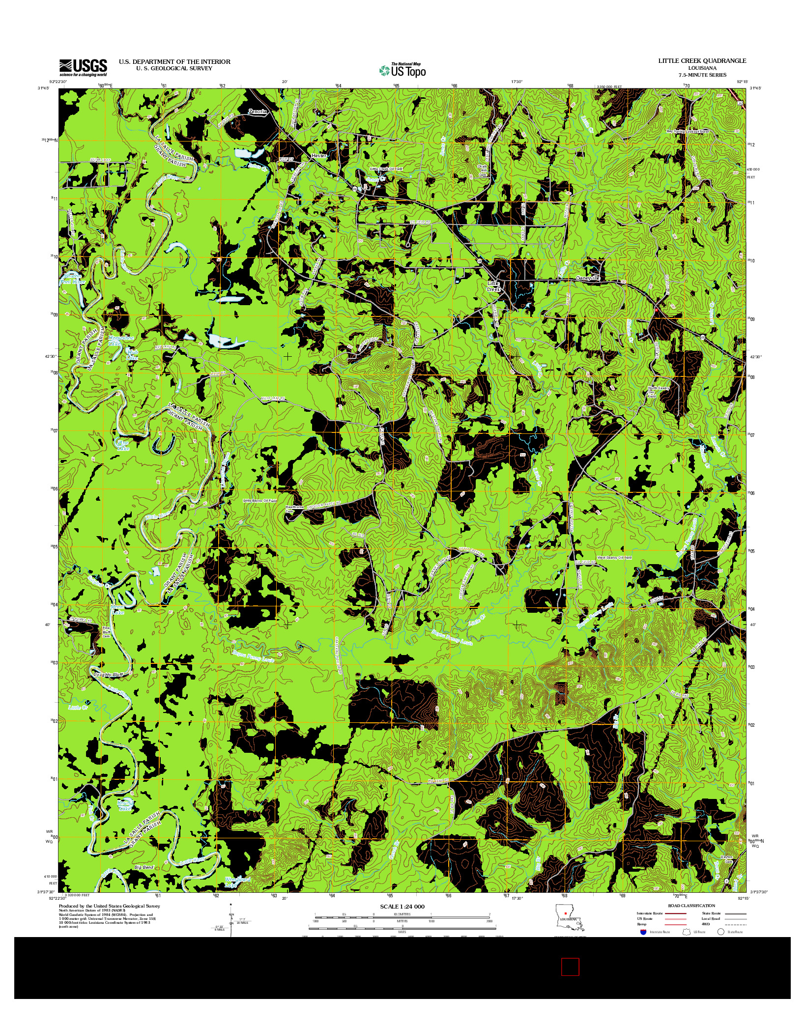 USGS US TOPO 7.5-MINUTE MAP FOR LITTLE CREEK, LA 2012