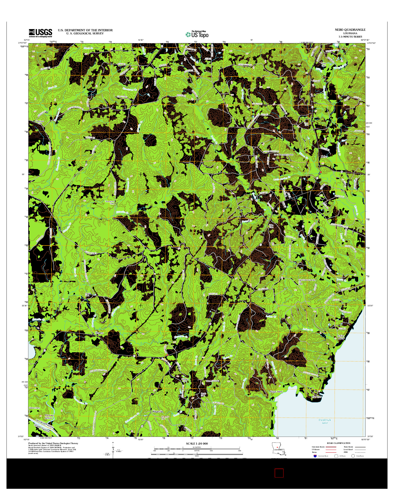 USGS US TOPO 7.5-MINUTE MAP FOR NEBO, LA 2012