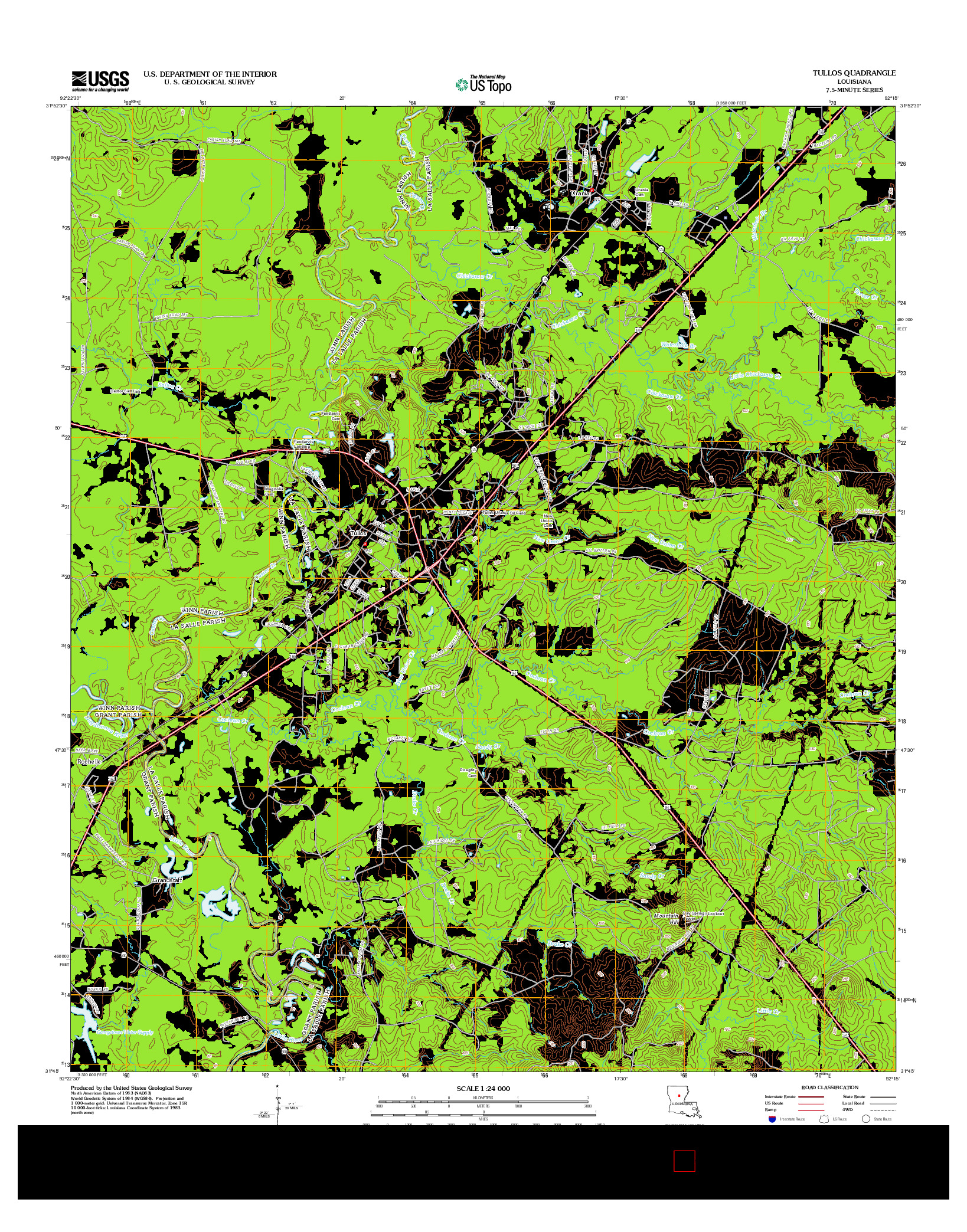 USGS US TOPO 7.5-MINUTE MAP FOR TULLOS, LA 2012