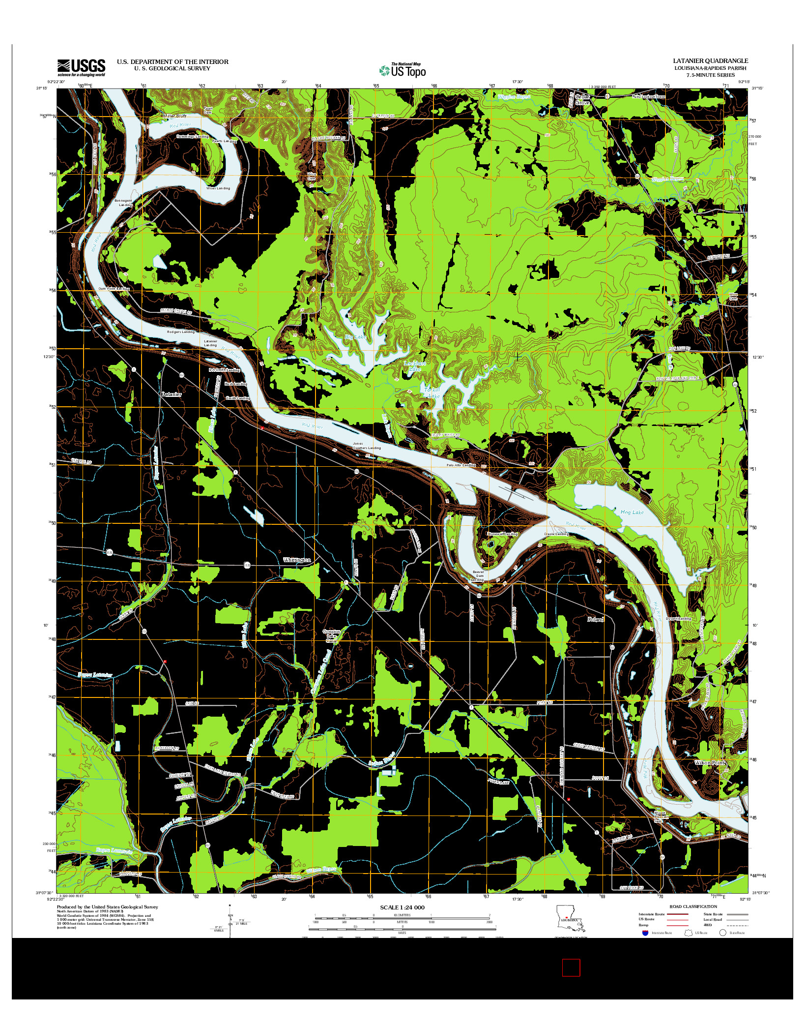 USGS US TOPO 7.5-MINUTE MAP FOR LATANIER, LA 2012