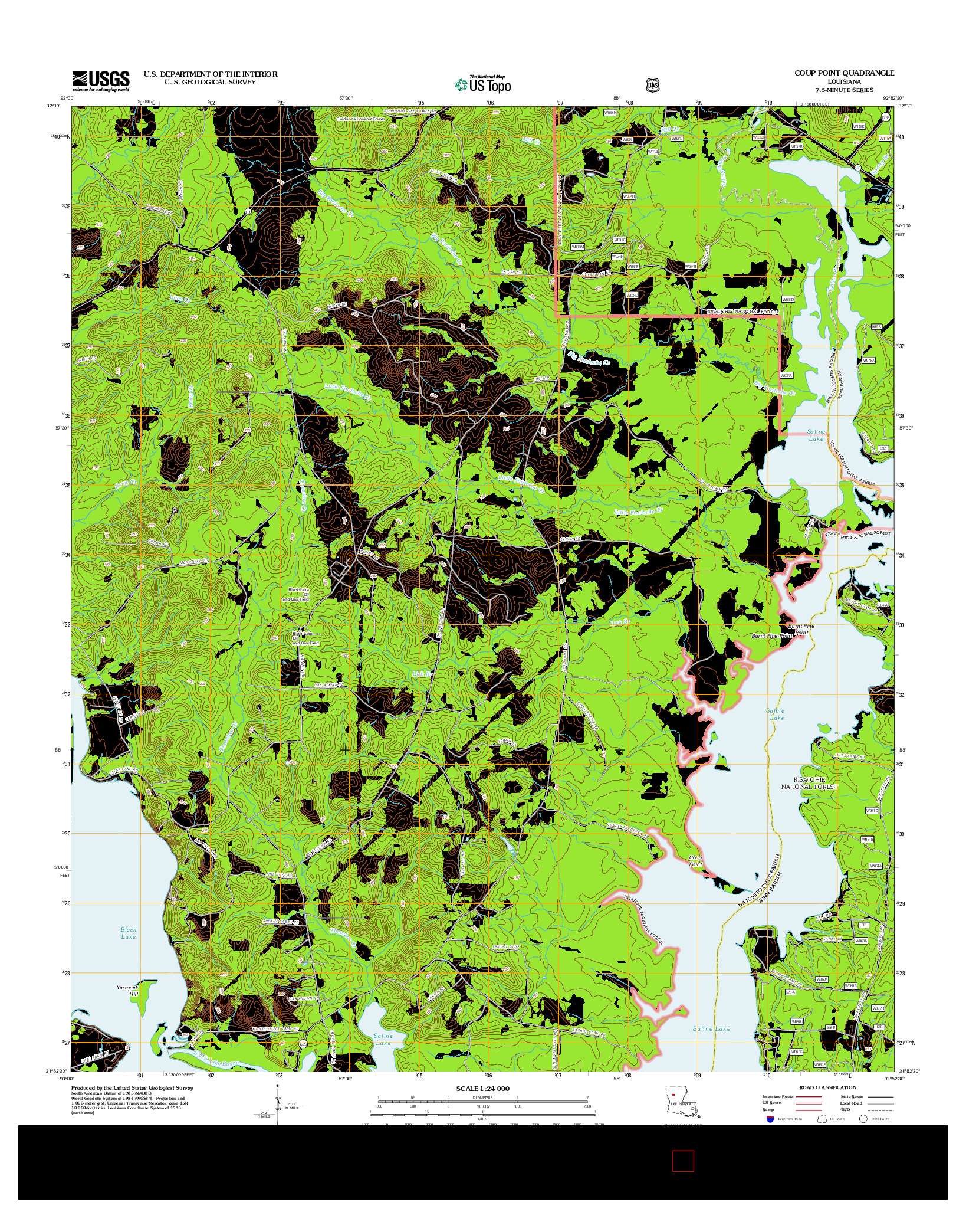 USGS US TOPO 7.5-MINUTE MAP FOR COUP POINT, LA 2012