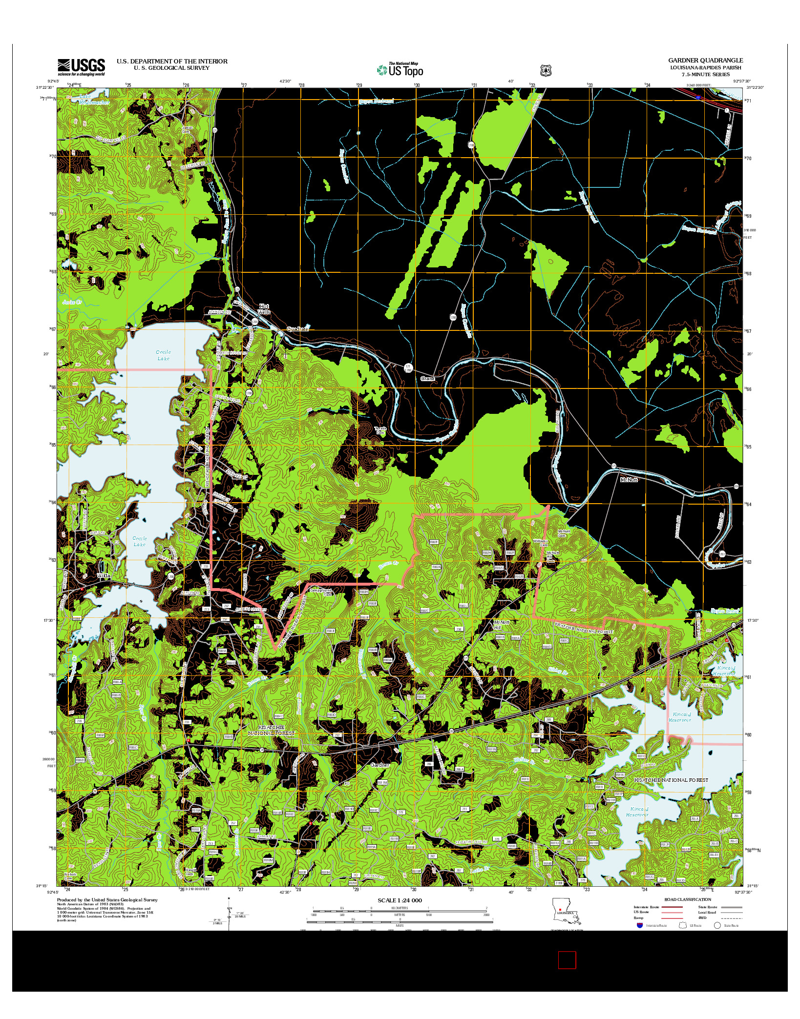 USGS US TOPO 7.5-MINUTE MAP FOR GARDNER, LA 2012