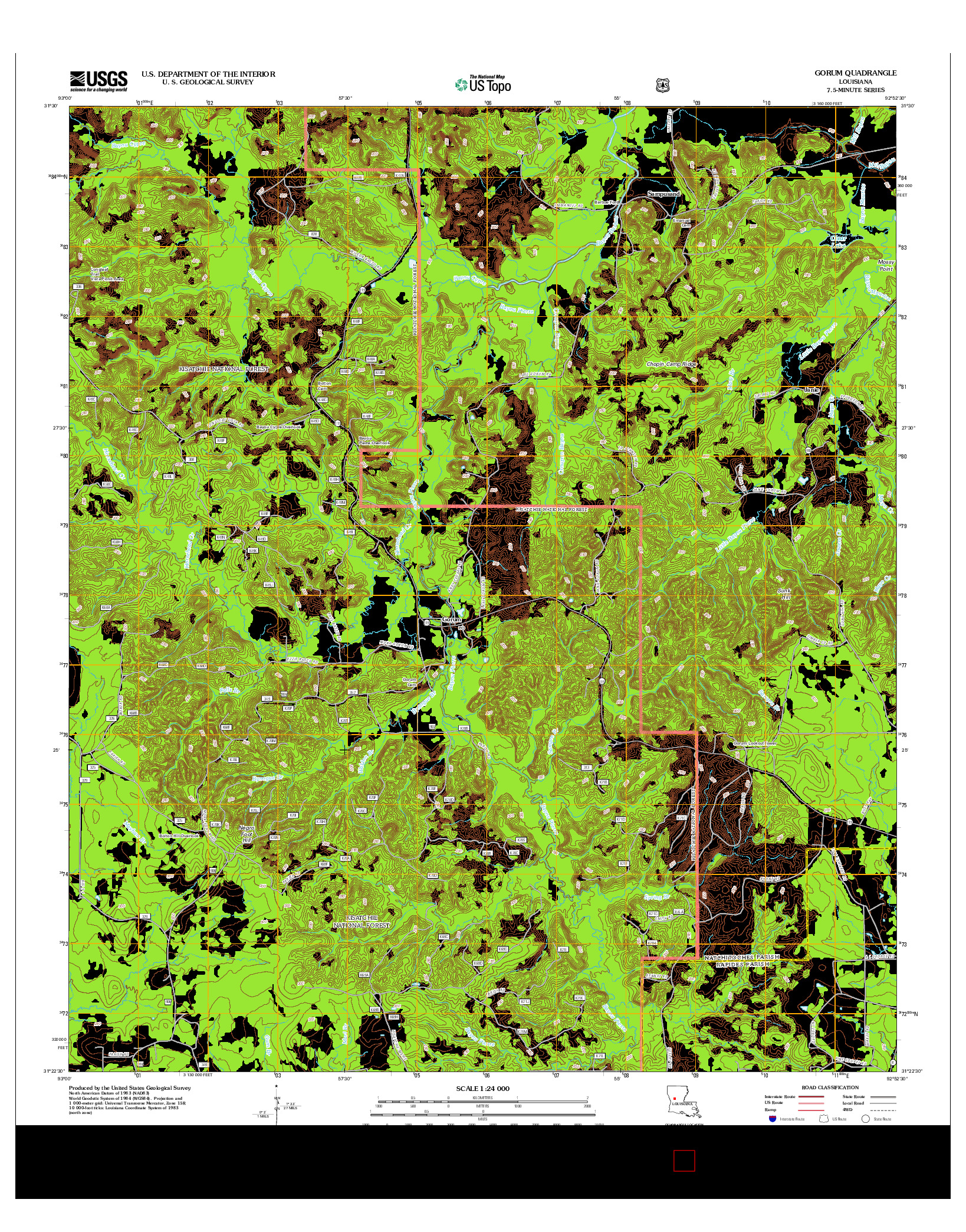 USGS US TOPO 7.5-MINUTE MAP FOR GORUM, LA 2012