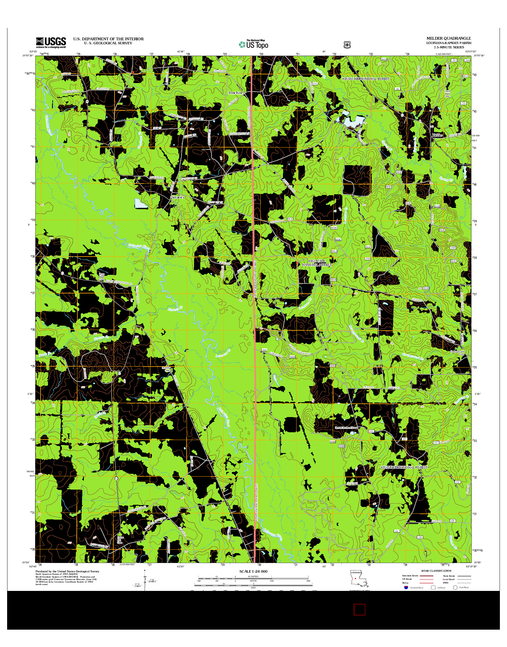 USGS US TOPO 7.5-MINUTE MAP FOR MELDER, LA 2012