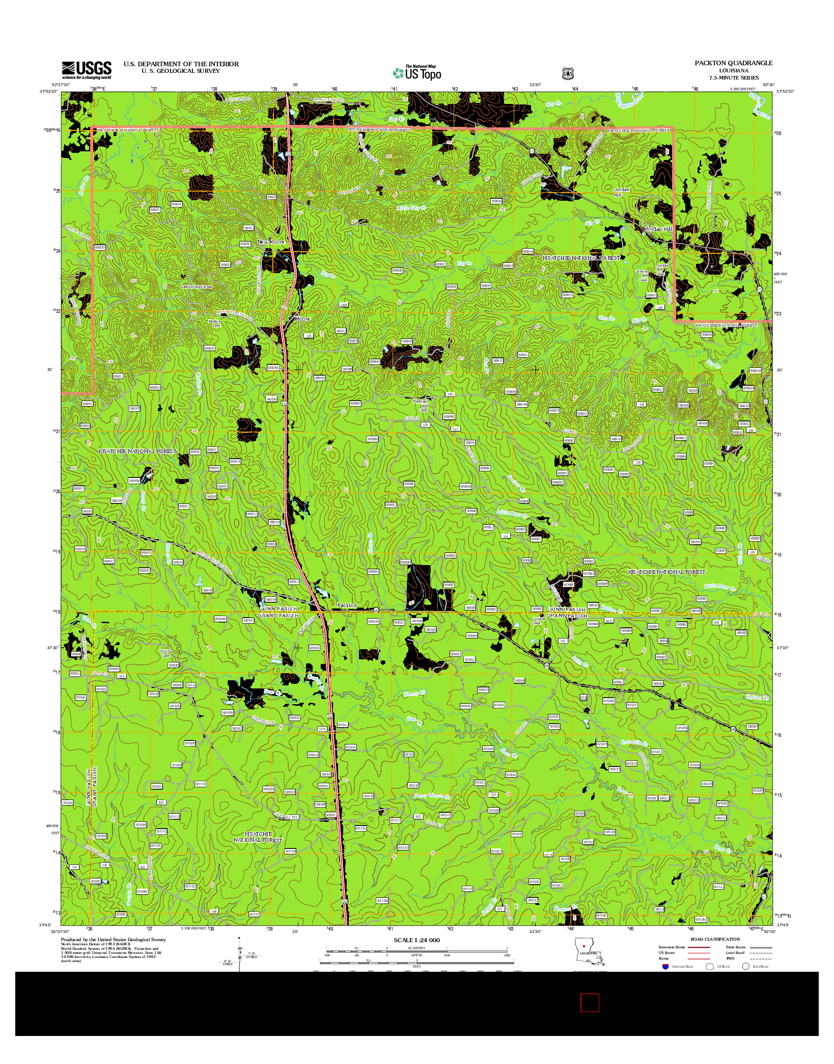 USGS US TOPO 7.5-MINUTE MAP FOR PACKTON, LA 2012