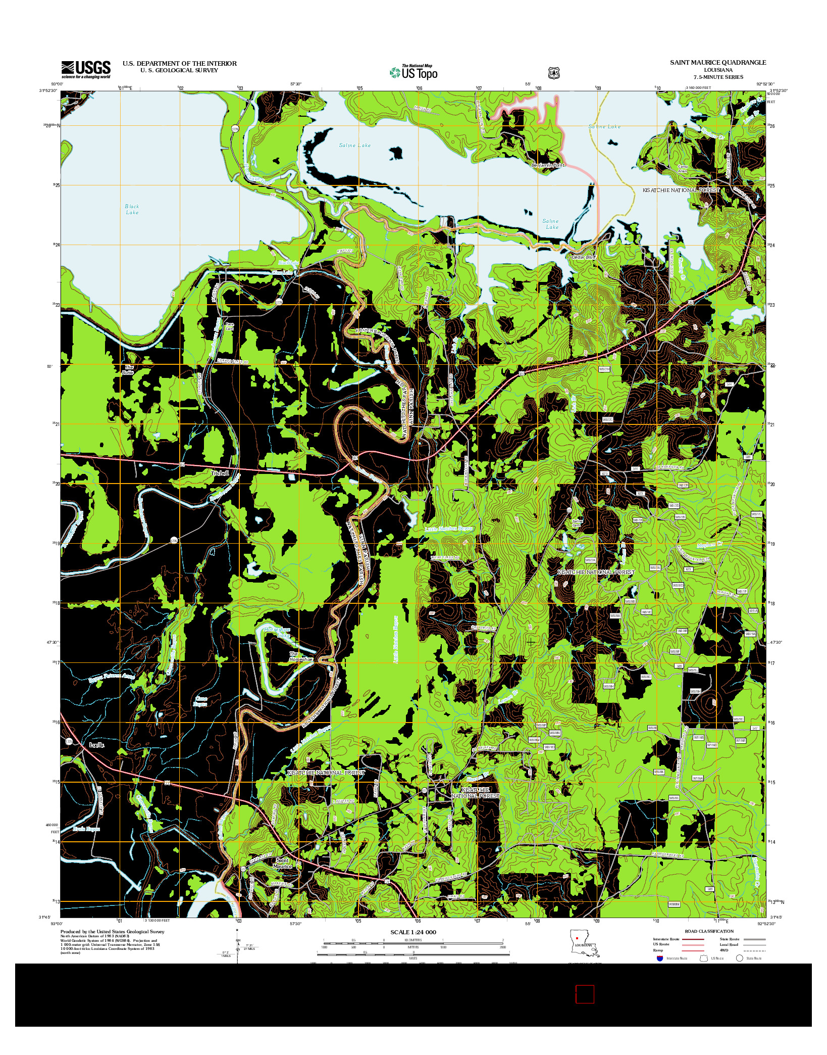 USGS US TOPO 7.5-MINUTE MAP FOR SAINT MAURICE, LA 2012