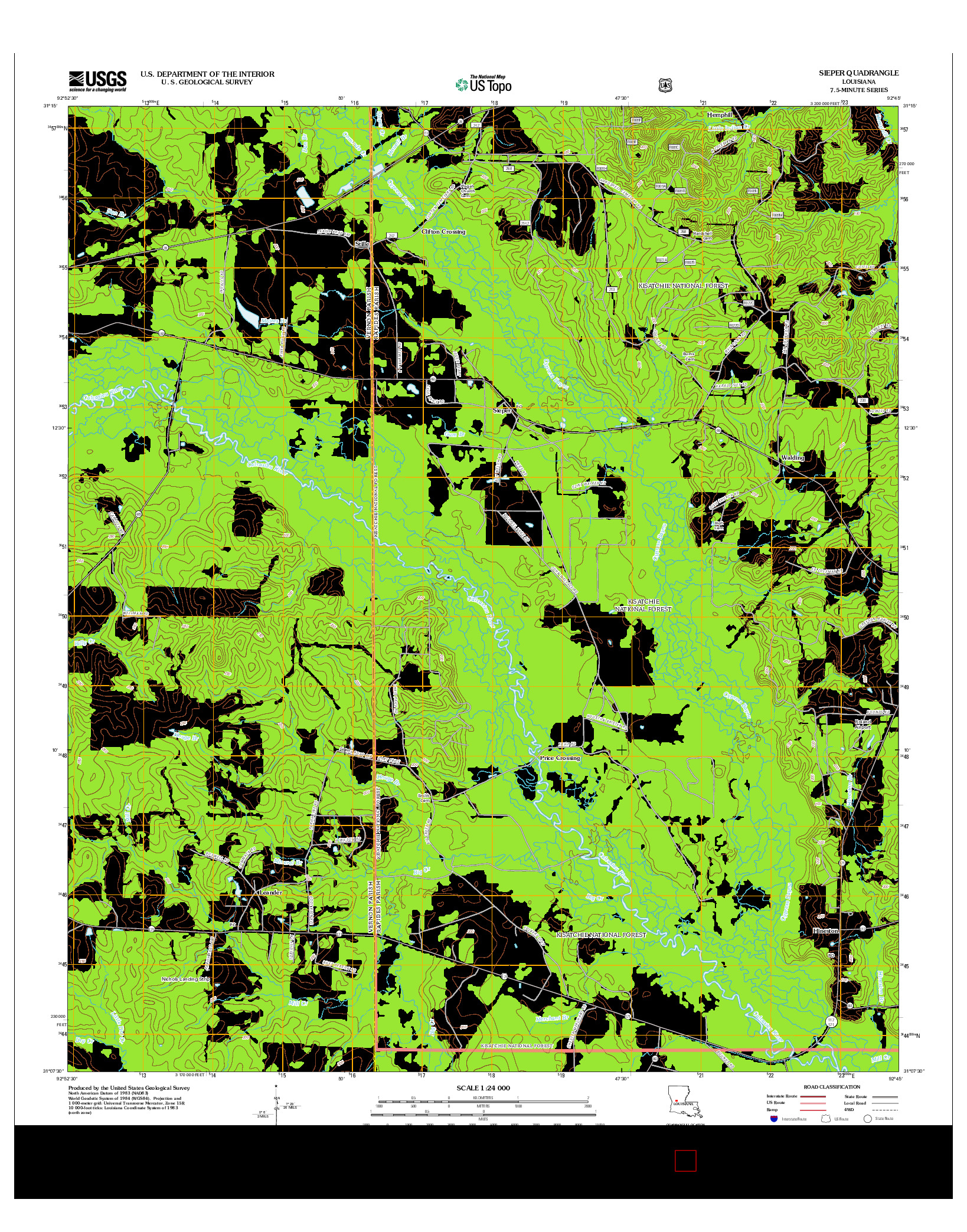 USGS US TOPO 7.5-MINUTE MAP FOR SIEPER, LA 2012