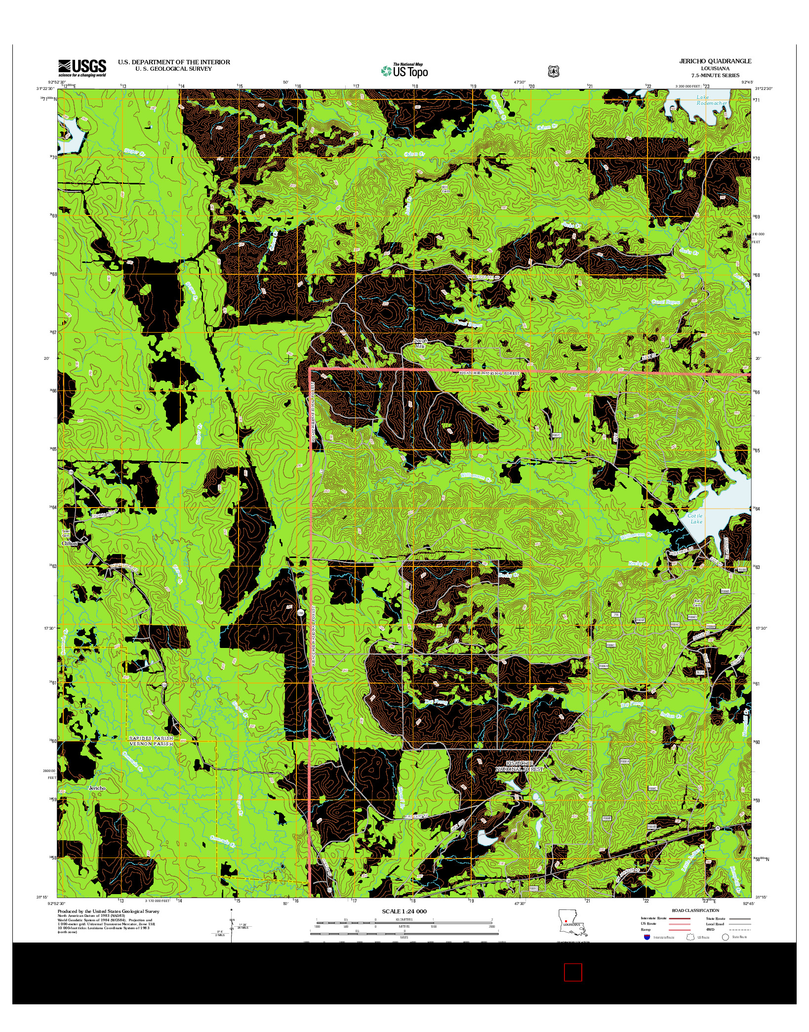 USGS US TOPO 7.5-MINUTE MAP FOR JERICHO, LA 2012