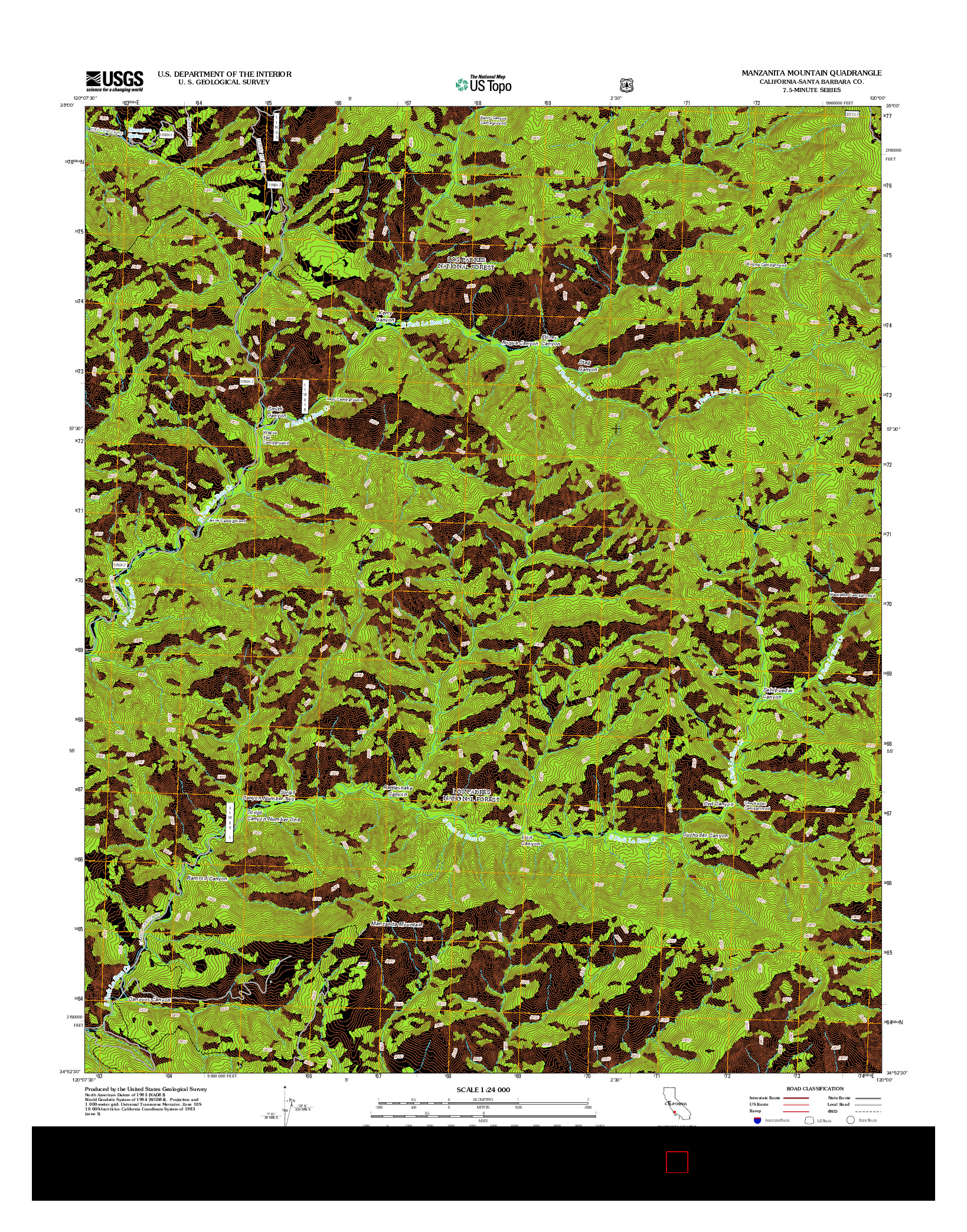 USGS US TOPO 7.5-MINUTE MAP FOR MANZANITA MOUNTAIN, CA 2012