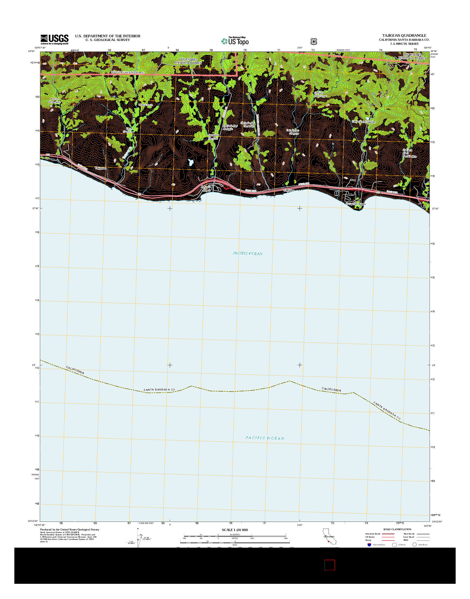 USGS US TOPO 7.5-MINUTE MAP FOR TAJIGUAS, CA 2012