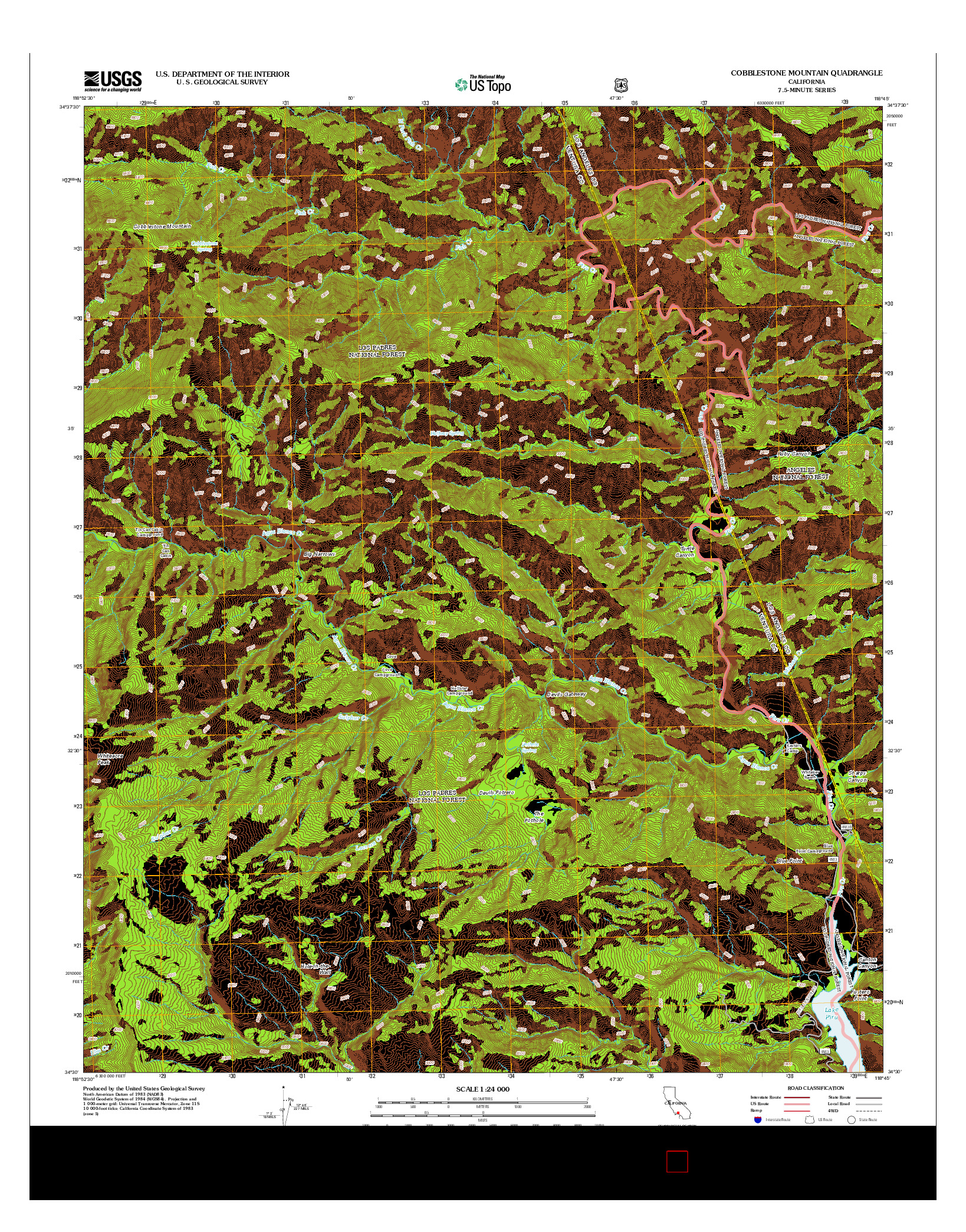 USGS US TOPO 7.5-MINUTE MAP FOR COBBLESTONE MOUNTAIN, CA 2012