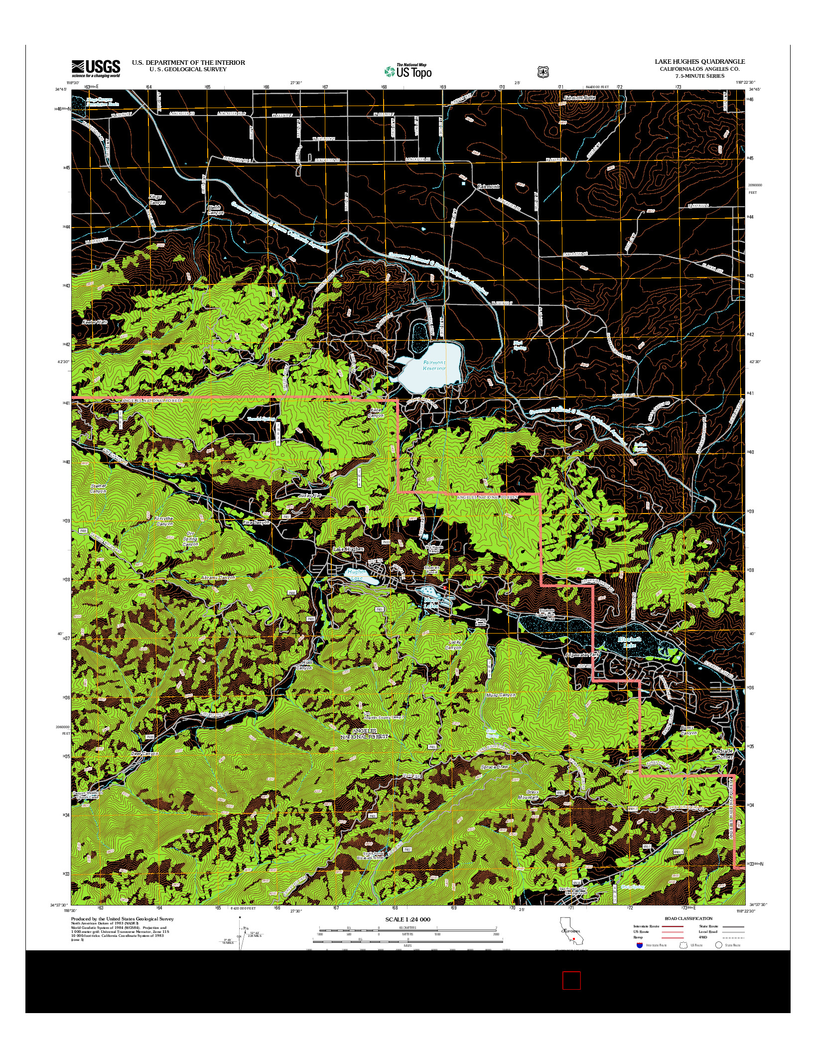 USGS US TOPO 7.5-MINUTE MAP FOR LAKE HUGHES, CA 2012