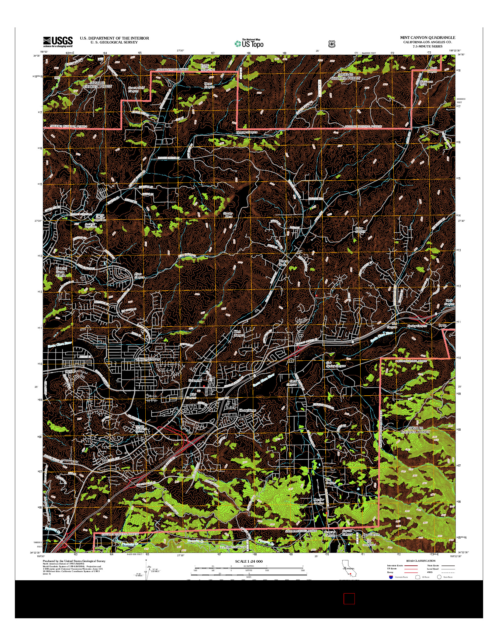 USGS US TOPO 7.5-MINUTE MAP FOR MINT CANYON, CA 2012