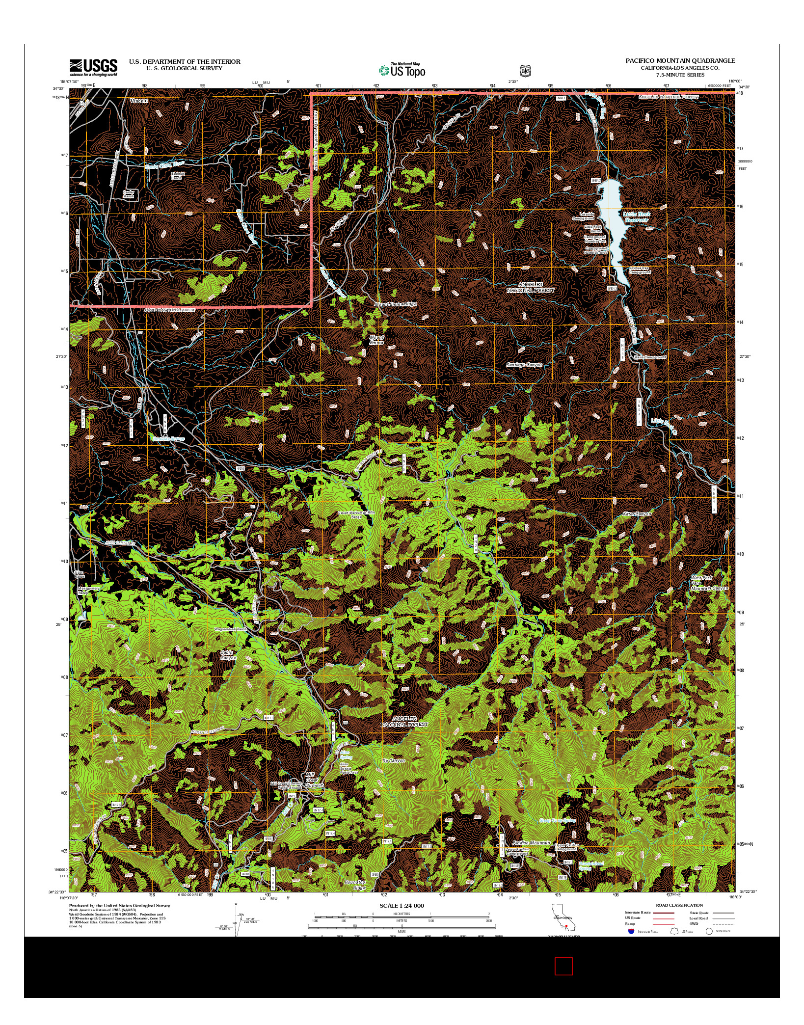 USGS US TOPO 7.5-MINUTE MAP FOR PACIFICO MOUNTAIN, CA 2012