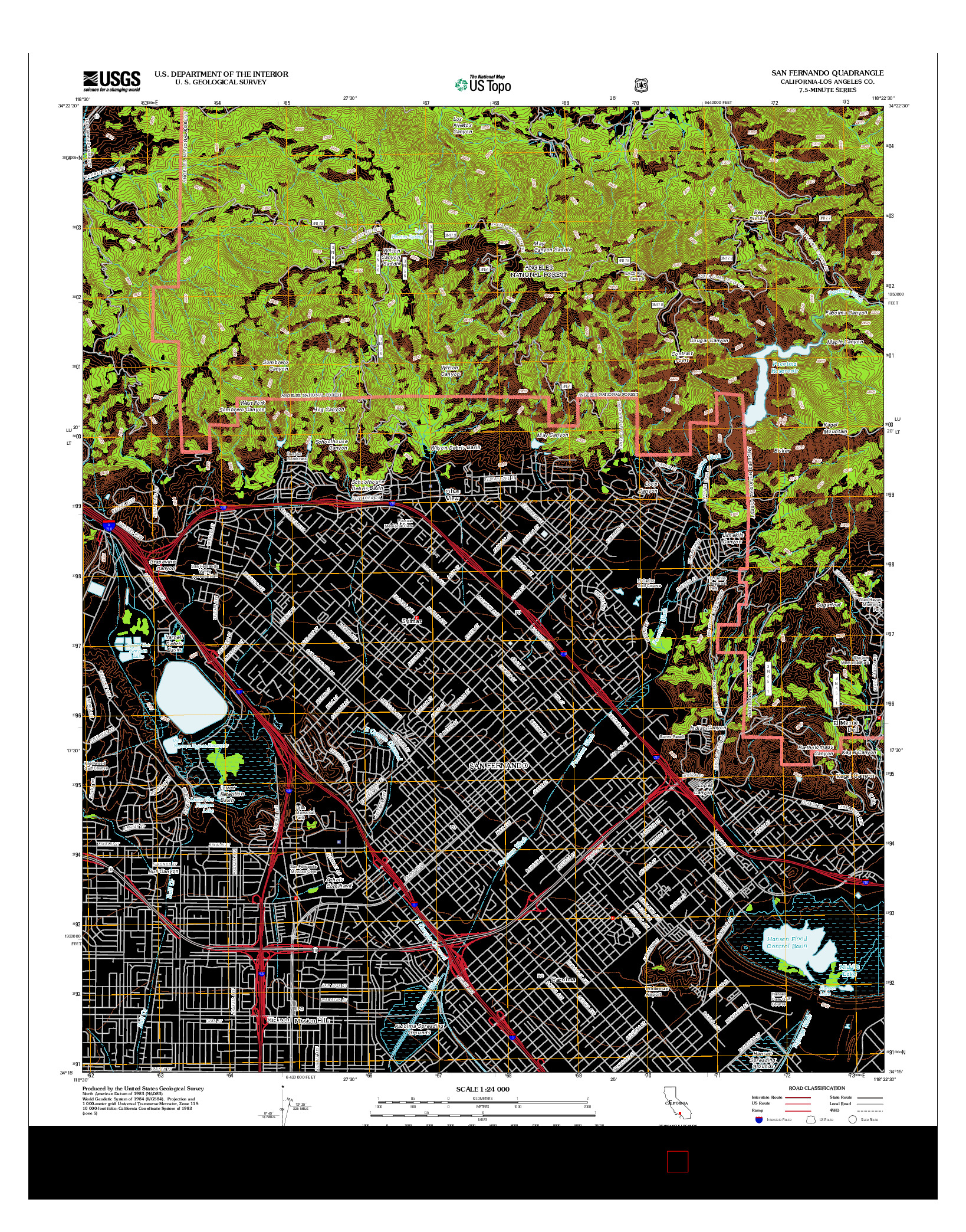 USGS US TOPO 7.5-MINUTE MAP FOR SAN FERNANDO, CA 2012