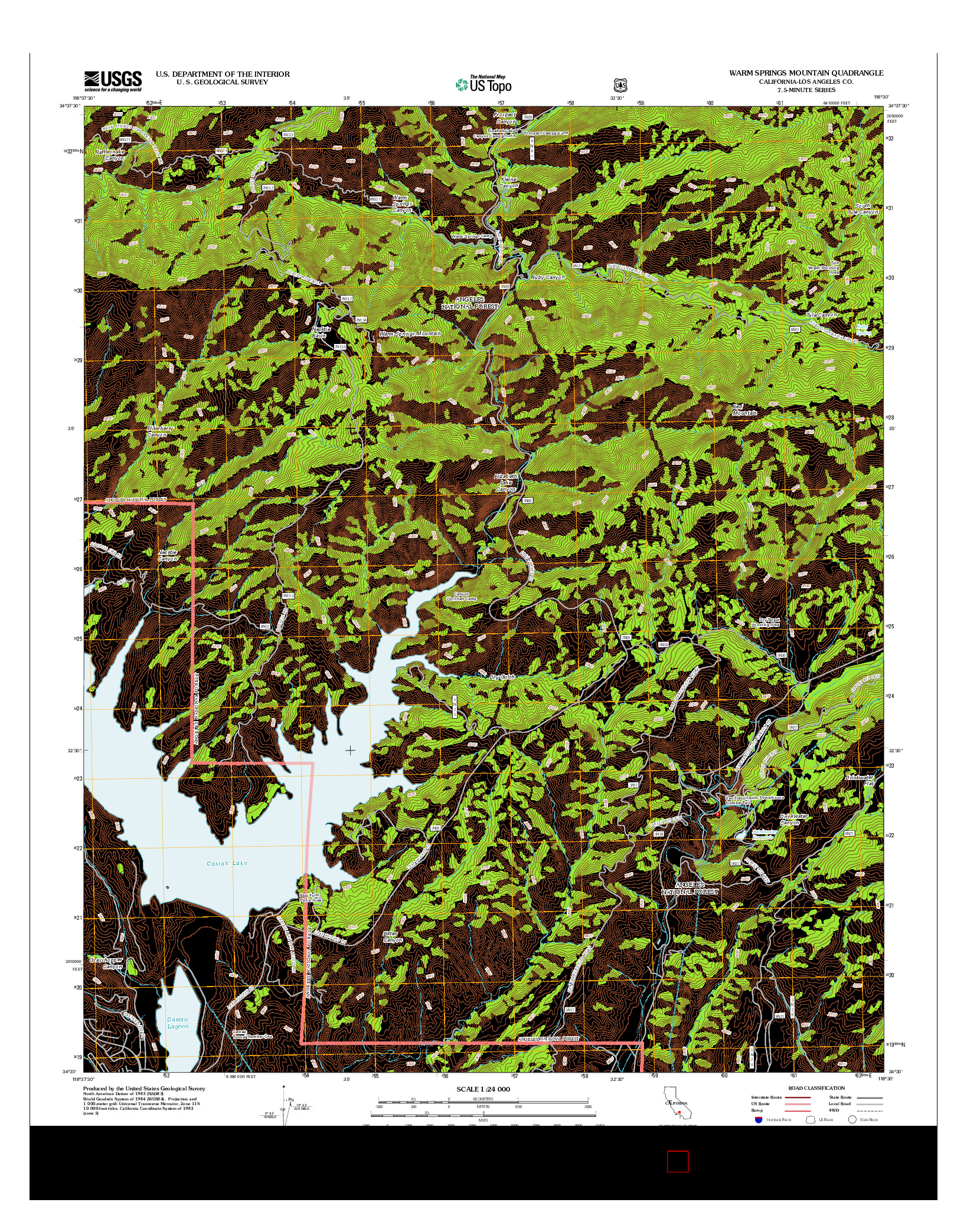 USGS US TOPO 7.5-MINUTE MAP FOR WARM SPRINGS MOUNTAIN, CA 2012