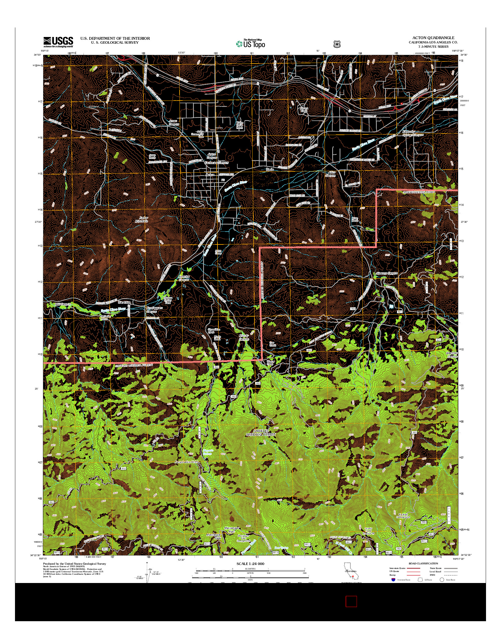 USGS US TOPO 7.5-MINUTE MAP FOR ACTON, CA 2012