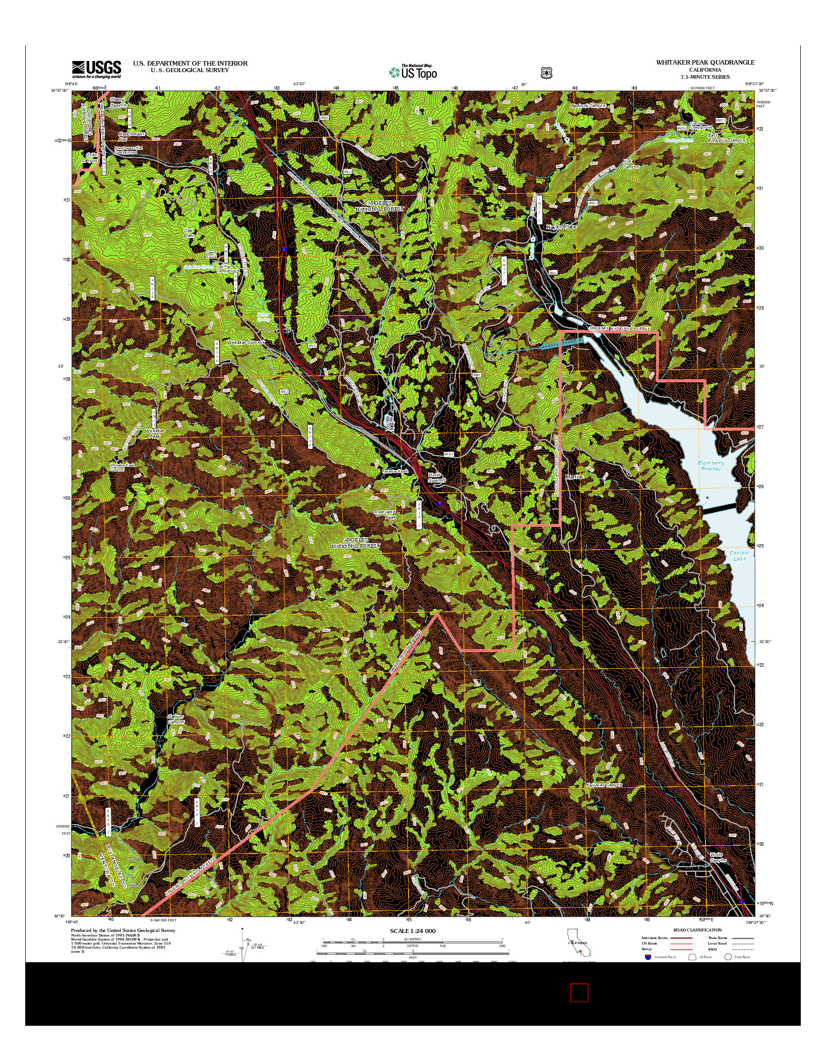 USGS US TOPO 7.5-MINUTE MAP FOR WHITAKER PEAK, CA 2012