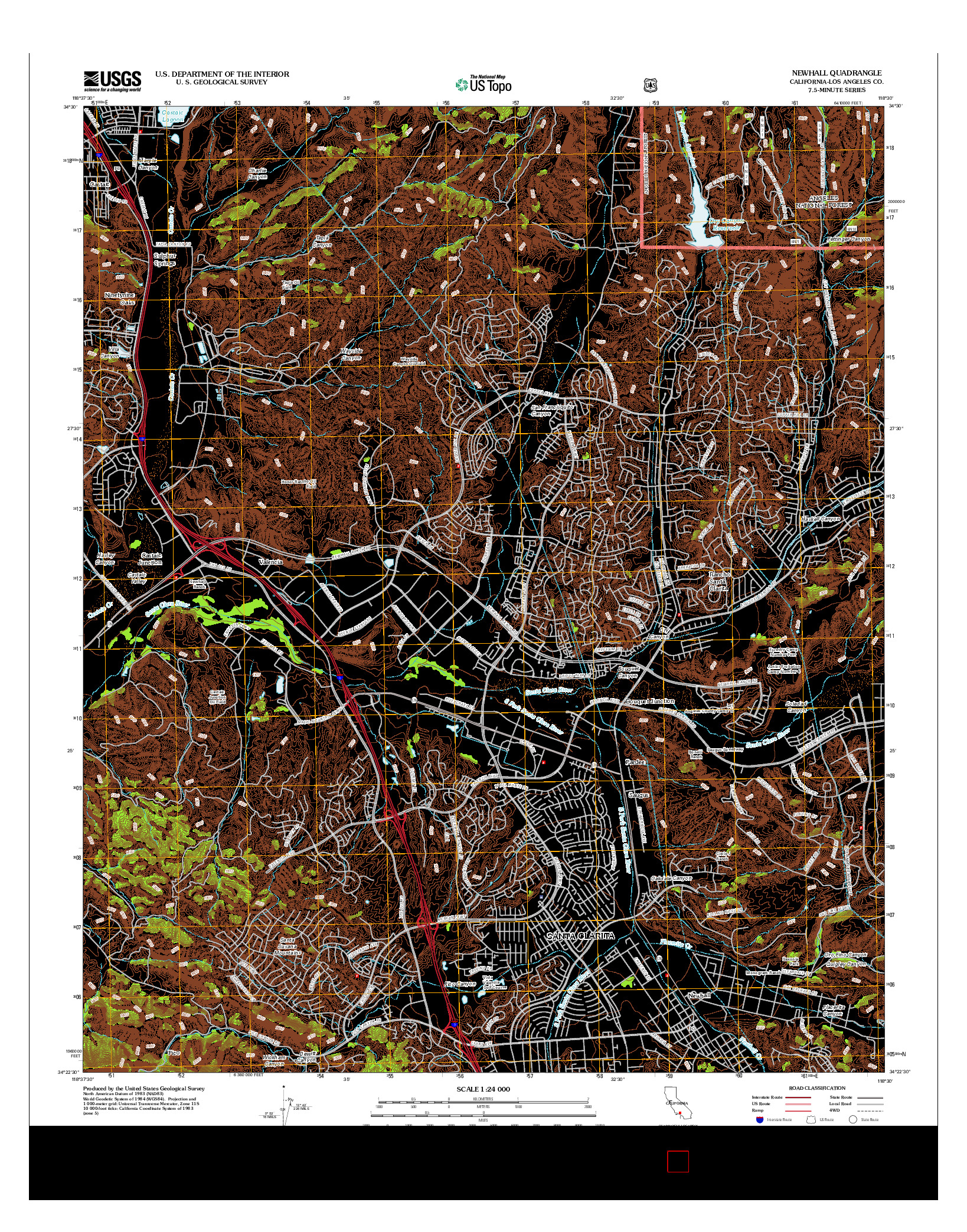 USGS US TOPO 7.5-MINUTE MAP FOR NEWHALL, CA 2012