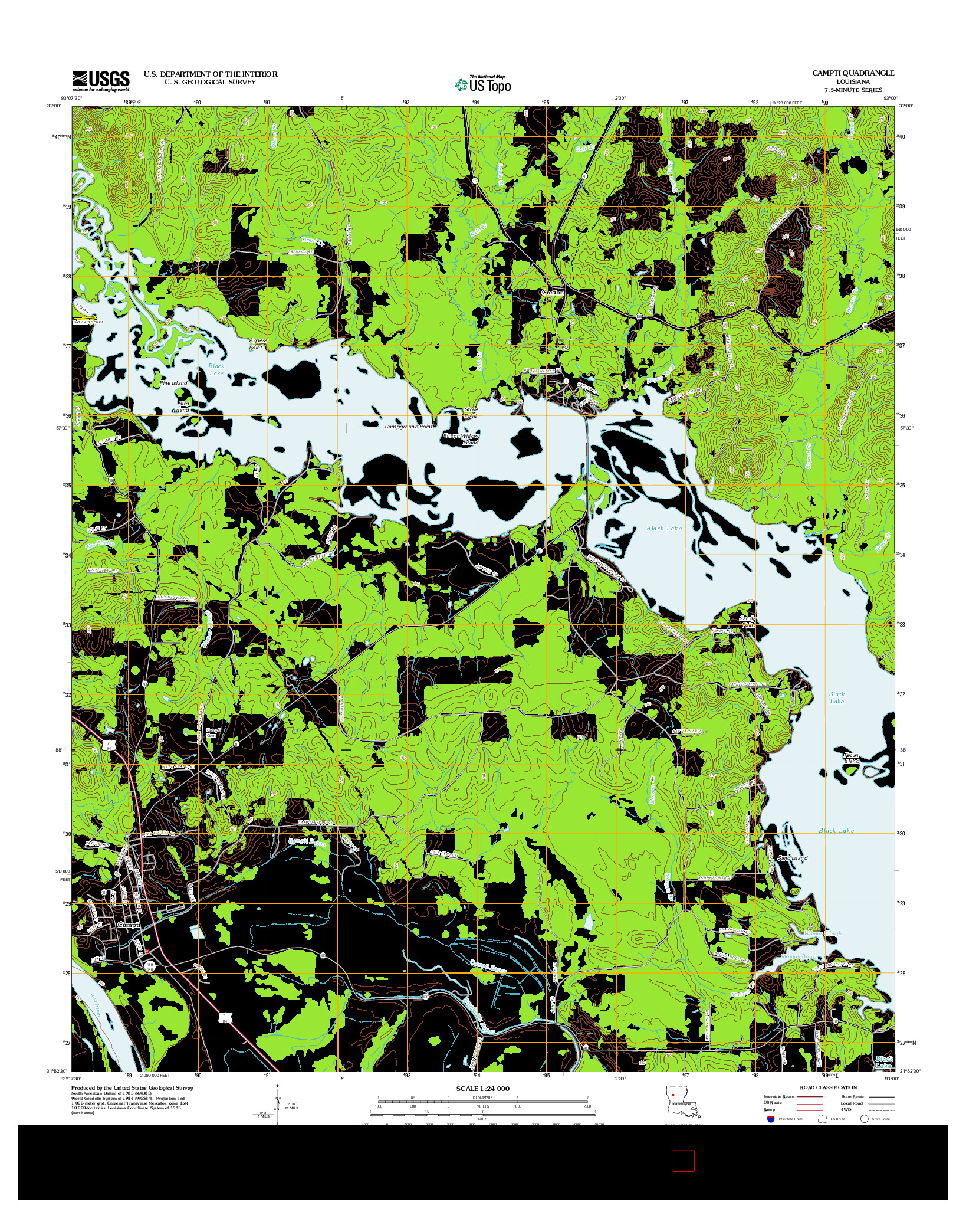 USGS US TOPO 7.5-MINUTE MAP FOR CAMPTI, LA 2012