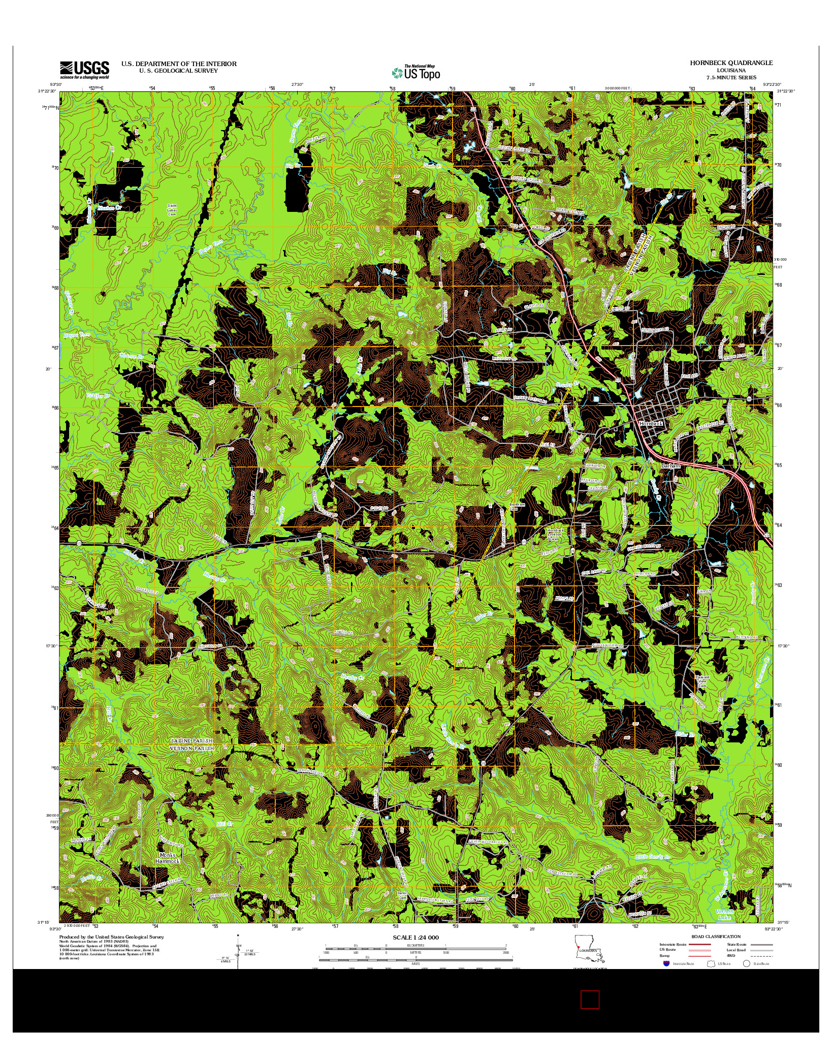 USGS US TOPO 7.5-MINUTE MAP FOR HORNBECK, LA 2012