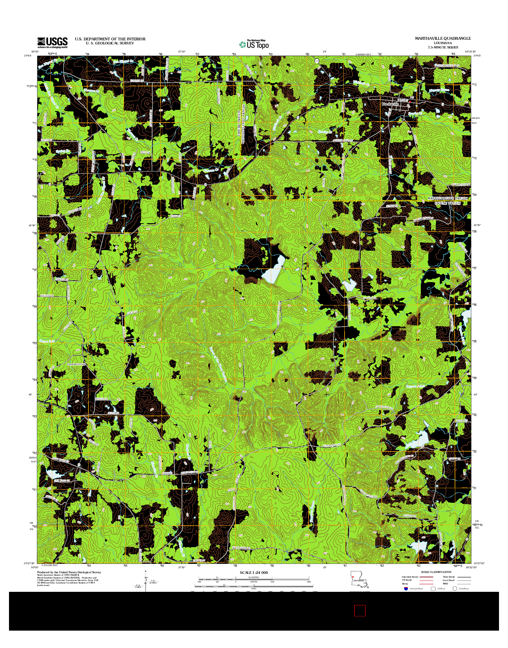 USGS US TOPO 7.5-MINUTE MAP FOR MARTHAVILLE, LA 2012