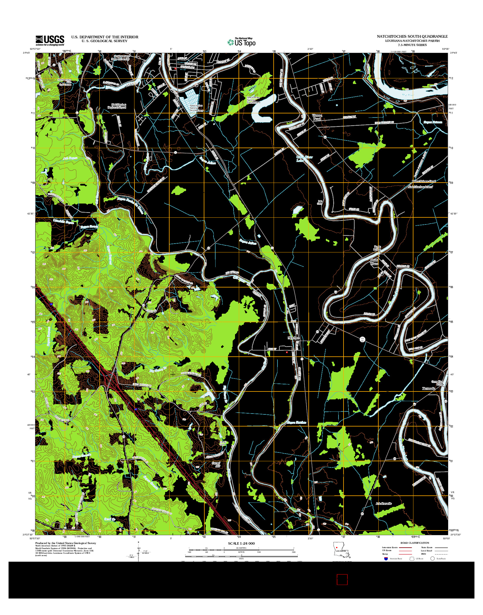 USGS US TOPO 7.5-MINUTE MAP FOR NATCHITOCHES SOUTH, LA 2012