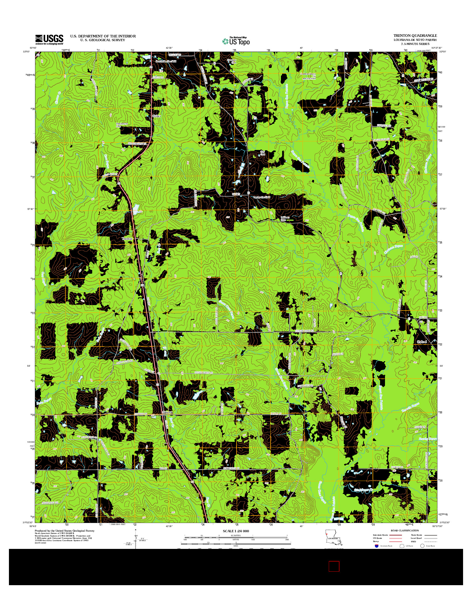 USGS US TOPO 7.5-MINUTE MAP FOR TRENTON, LA 2012