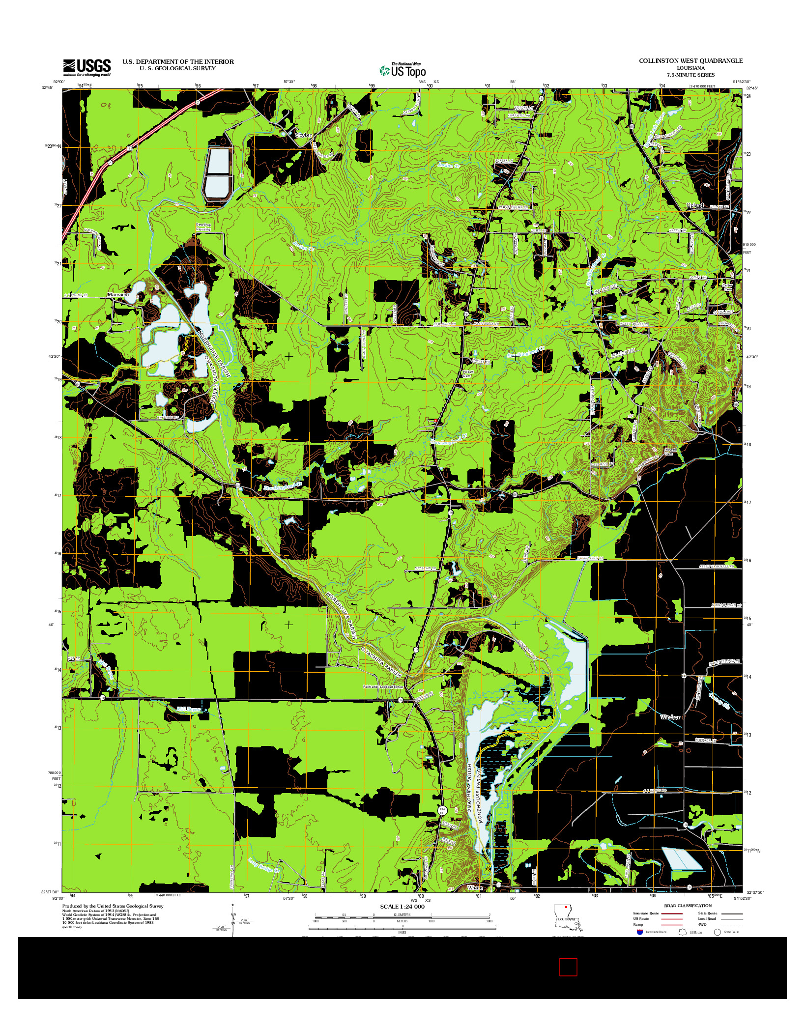 USGS US TOPO 7.5-MINUTE MAP FOR COLLINSTON WEST, LA 2012