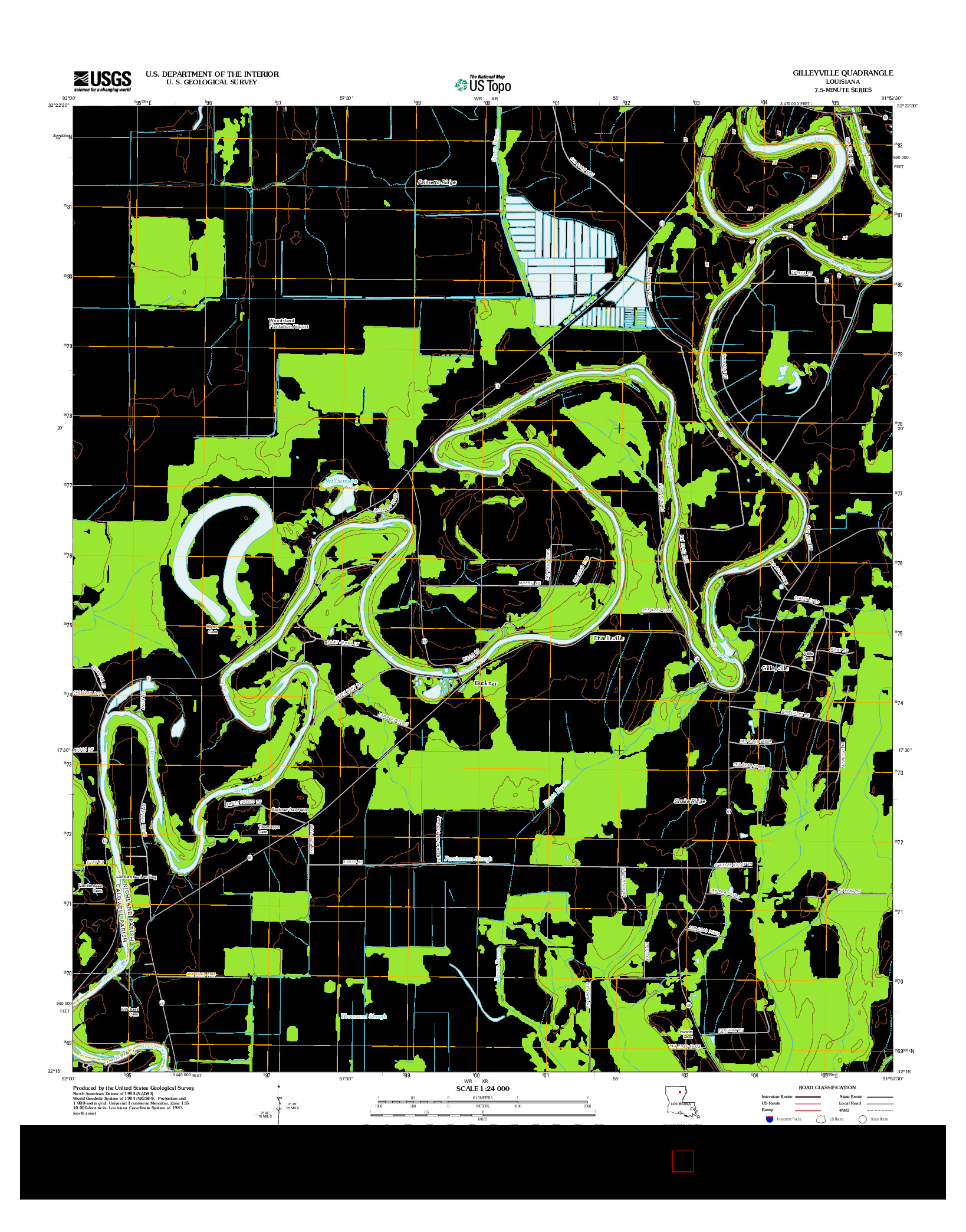 USGS US TOPO 7.5-MINUTE MAP FOR GILLEYVILLE, LA 2012