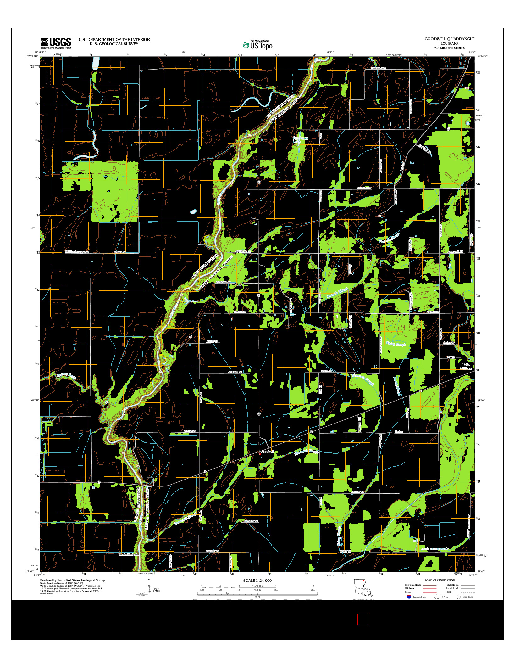 USGS US TOPO 7.5-MINUTE MAP FOR GOODWILL, LA 2012
