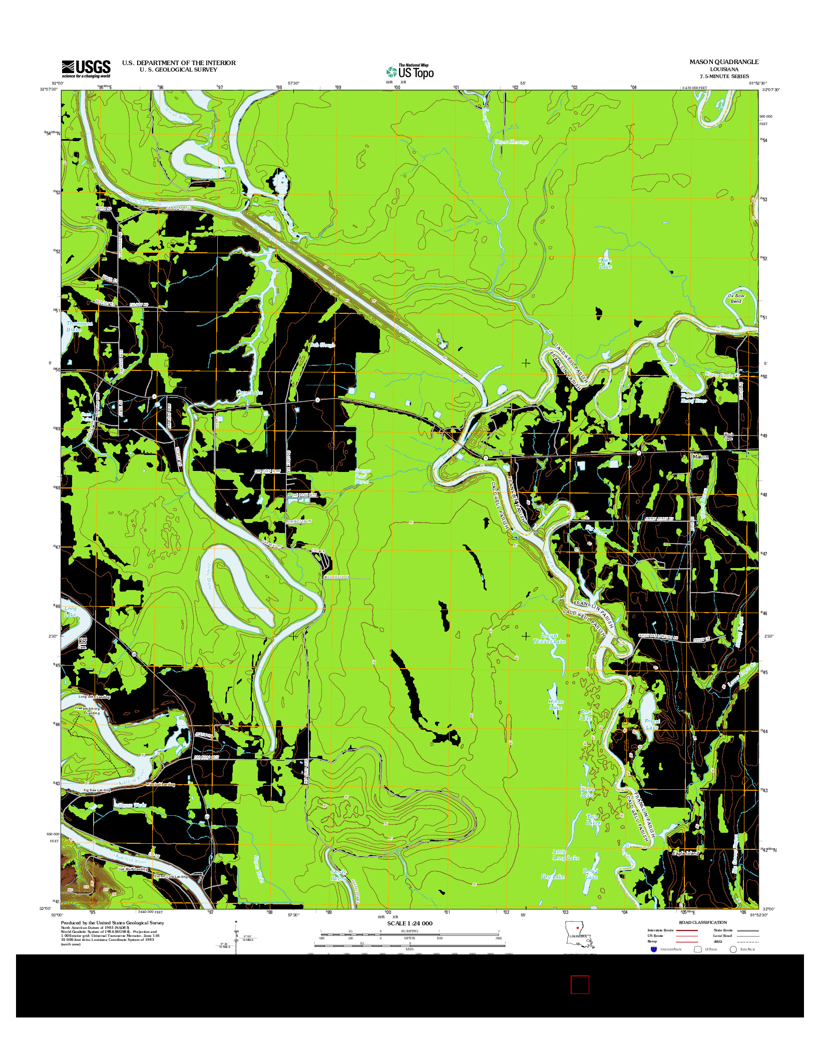USGS US TOPO 7.5-MINUTE MAP FOR MASON, LA 2012