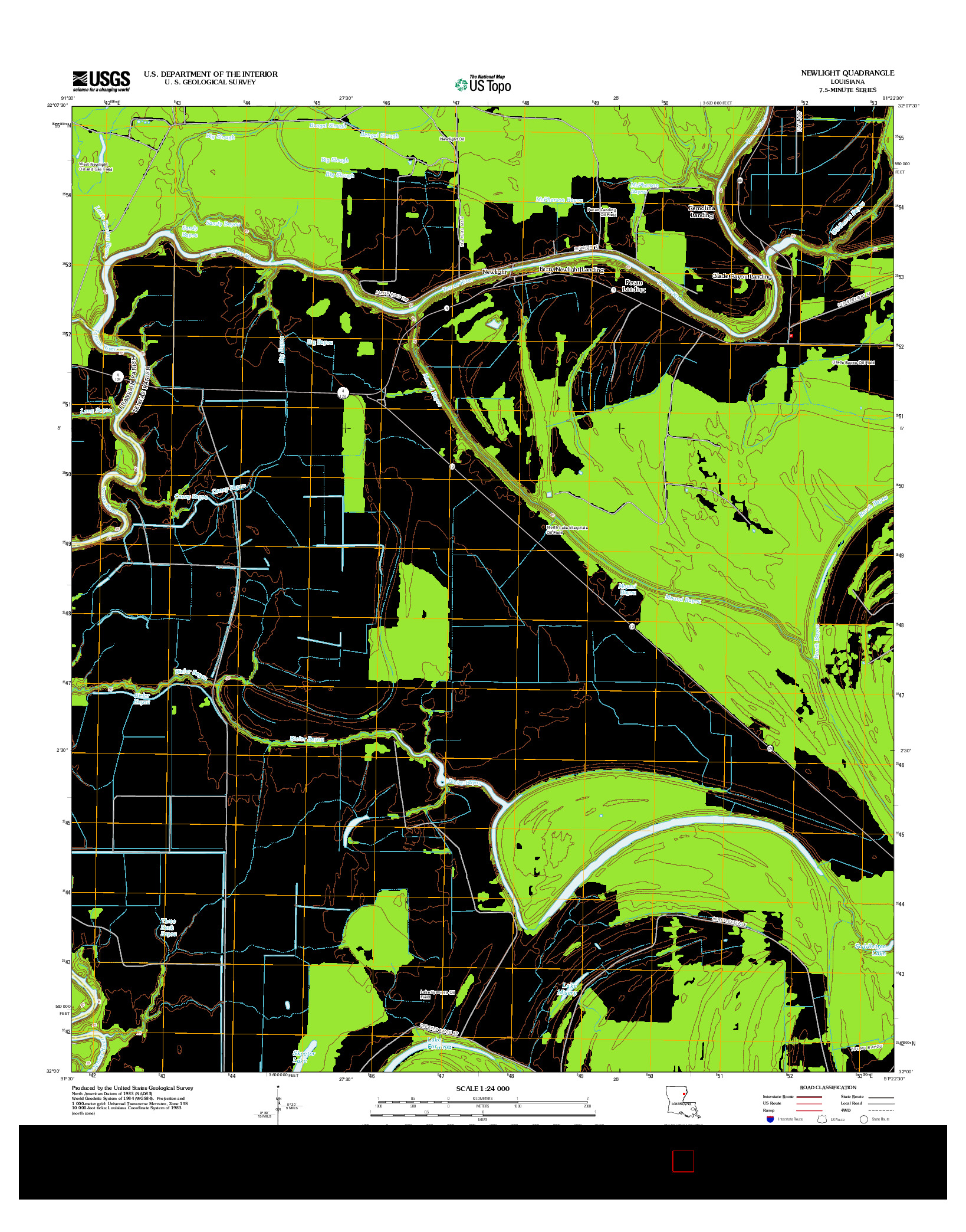 USGS US TOPO 7.5-MINUTE MAP FOR NEWLIGHT, LA 2012