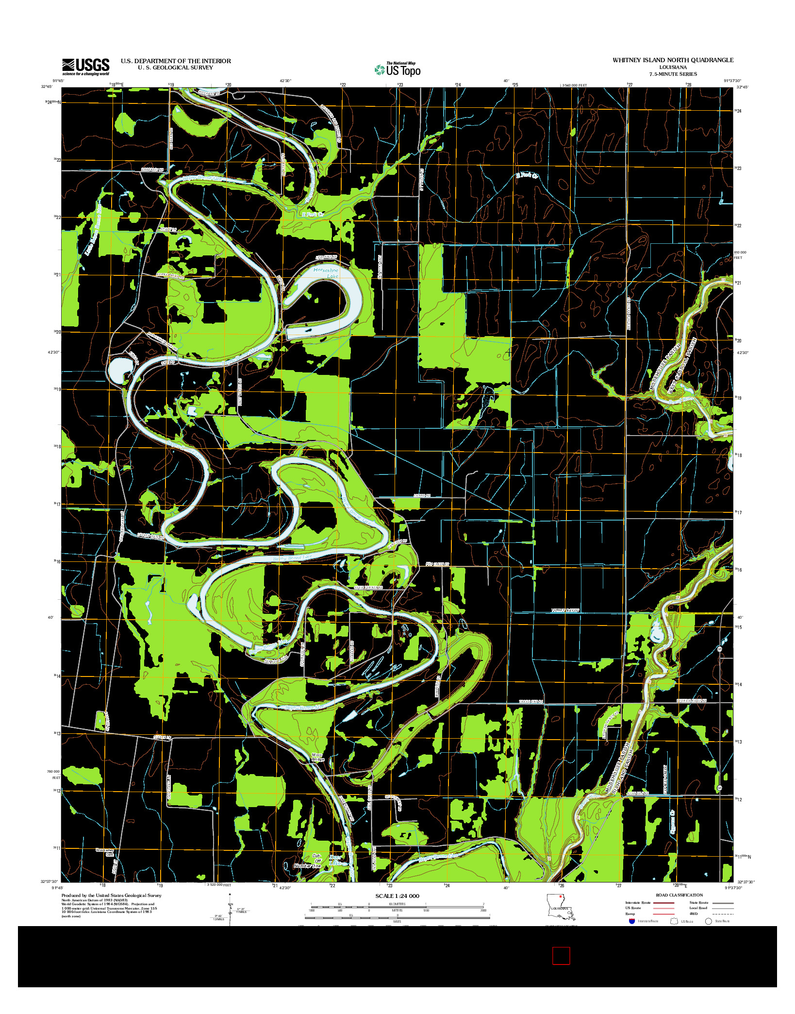 USGS US TOPO 7.5-MINUTE MAP FOR WHITNEY ISLAND NORTH, LA 2012